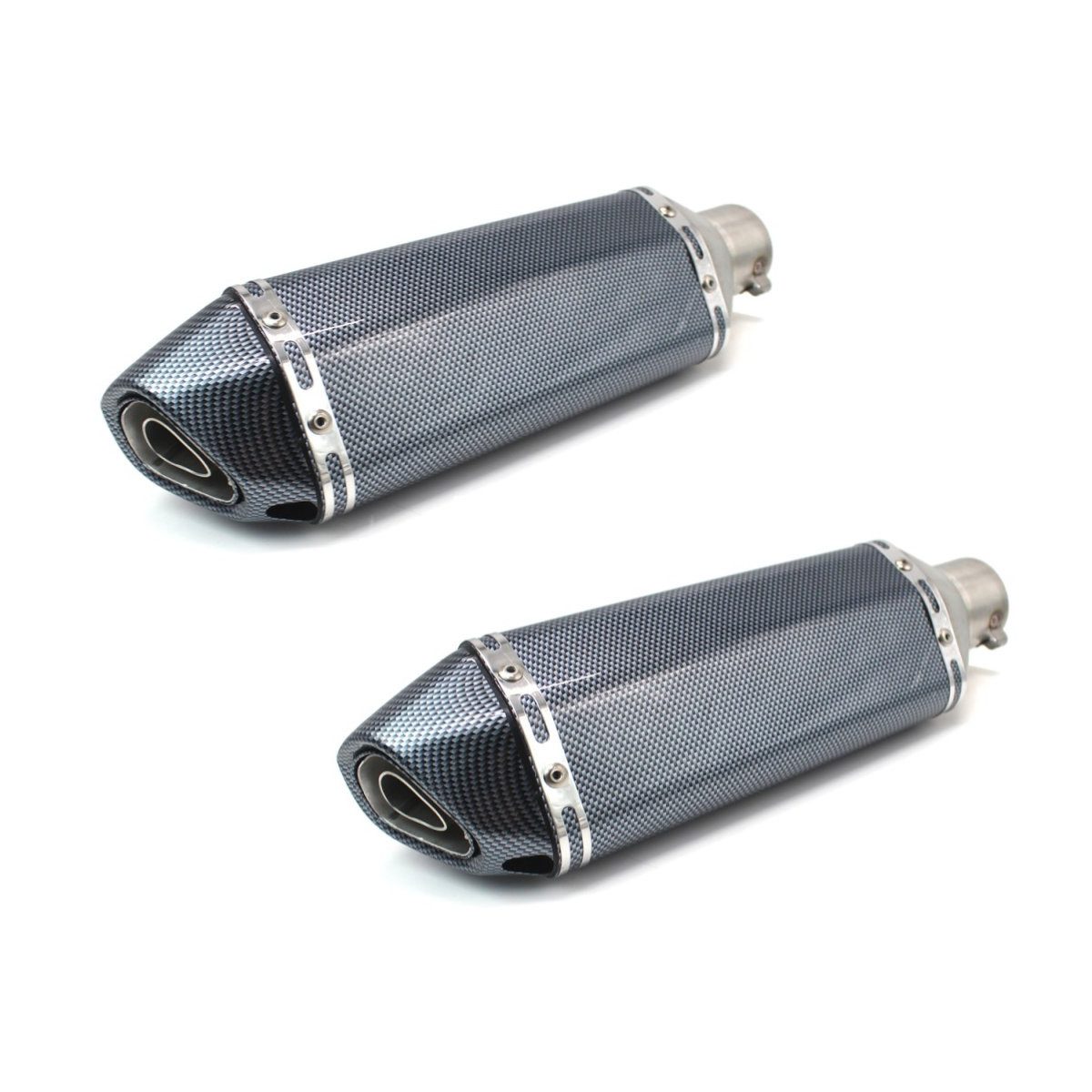 Zaddox Motor-Schutzhülle 2x Auspuff Force für Suzuki SV 650 / S / X Schalldämpfer Carbon Look S