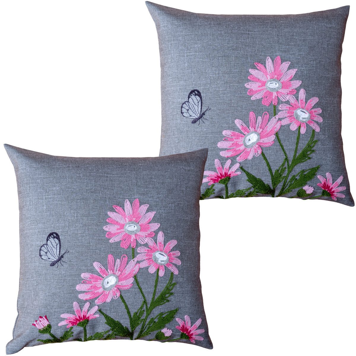 matches21 HOME & HOBBY Kissenbezüge Kissenbezüge DAVINA 40 x 40 cm Blumen-S günstig online kaufen