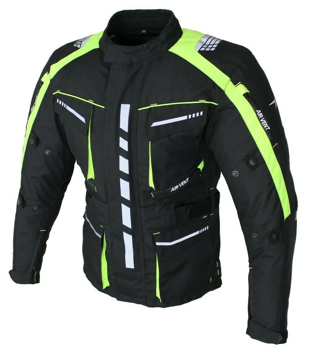 Alpha Speeds Motorradjacke Herren Motorrad Textil Jacke Biker wasserdicht Jacke mit Protektoren (1-St) Sport, Innenjacke ist trennbar: All Season, Fluorescent Grün