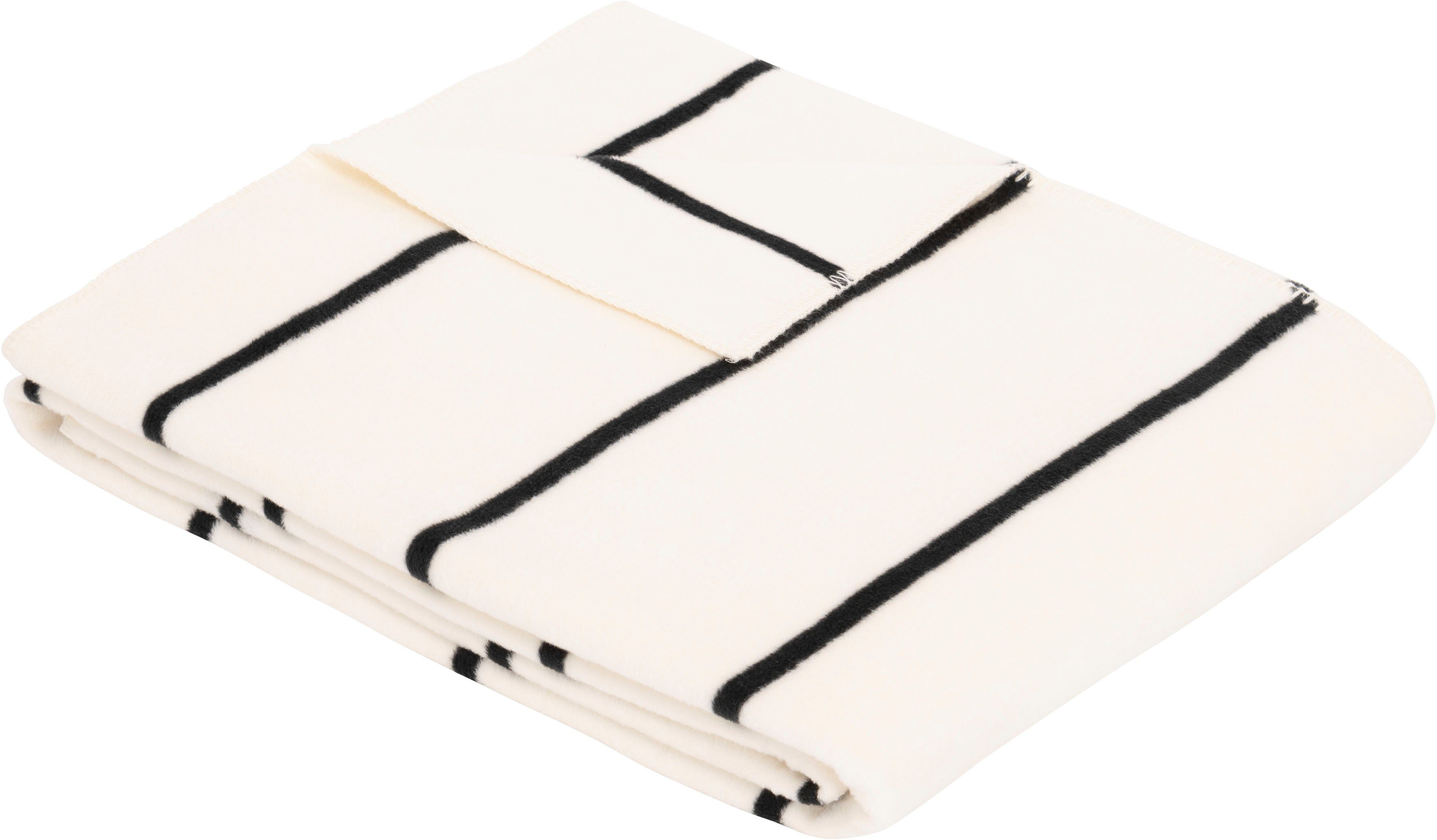 Wohndecke, bugatti, mit filigranen Streifen, Kuscheldecke