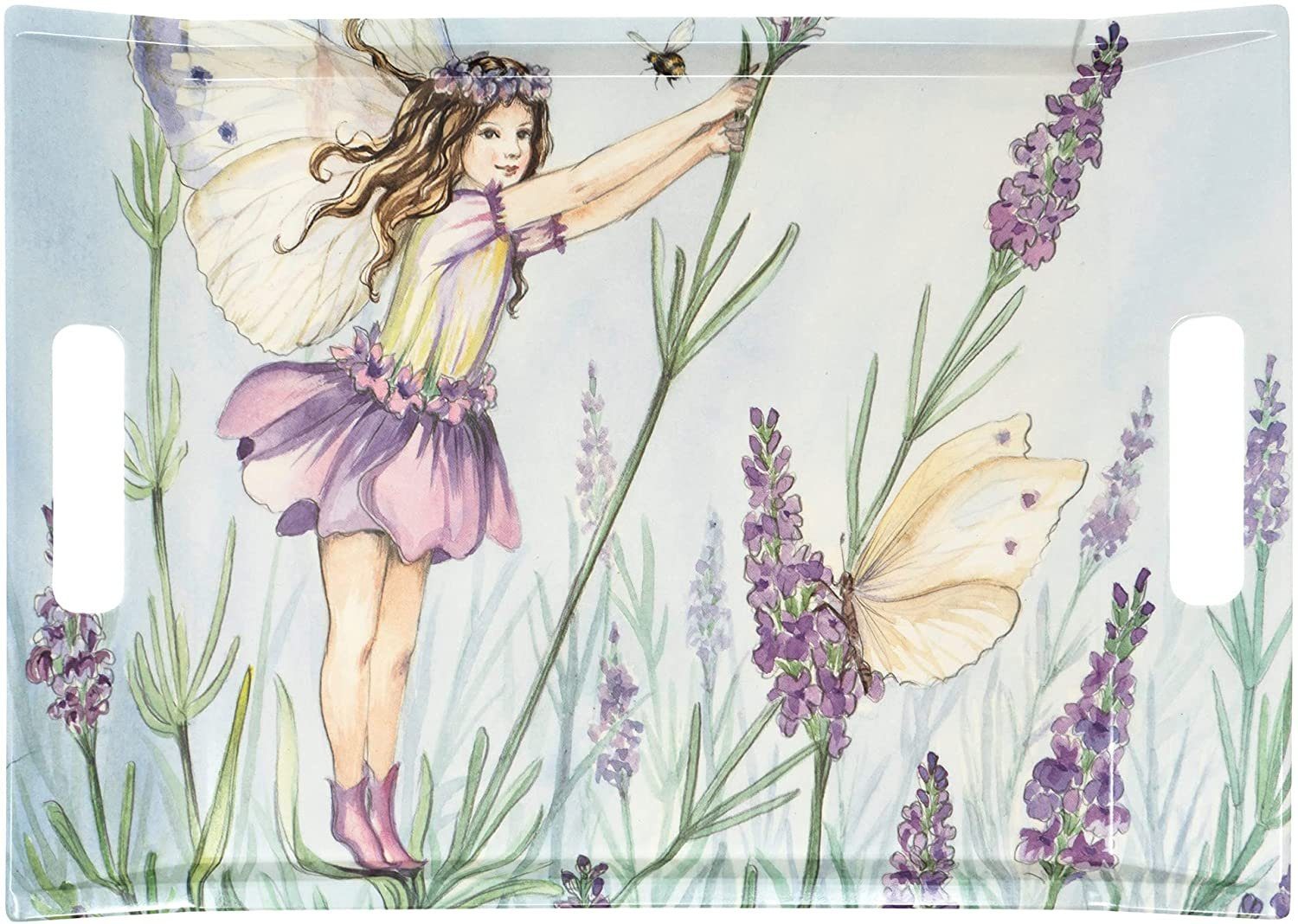 Lashuma Tablett Elfe, Melamin, (1-tlg), Kunststoff Dekotablett 38x27 cm lila