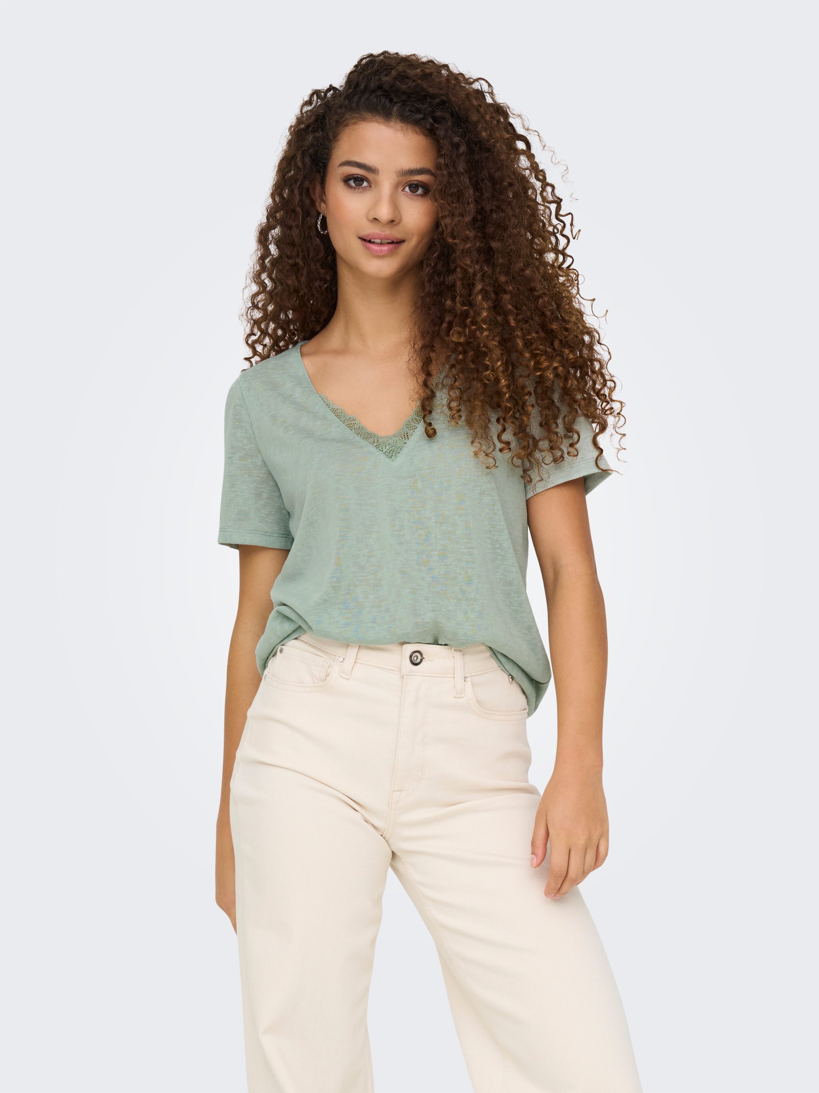 ONLY V-Shirt ONLZOLA LIFE S/S V-NECK günstig online kaufen
