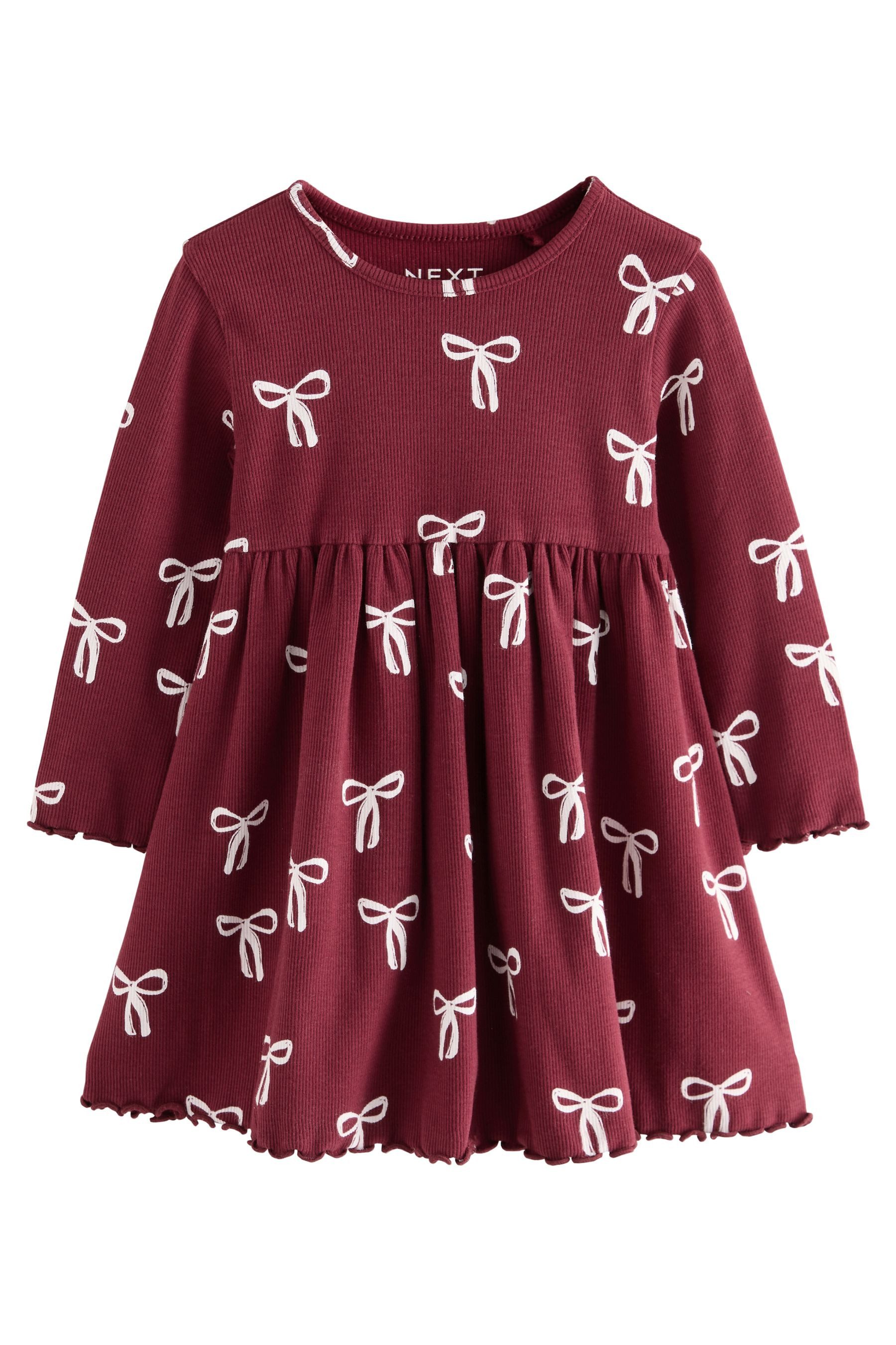 Next Blusenkleid Geripptes Langarmkleid (1-tlg) günstig online kaufen