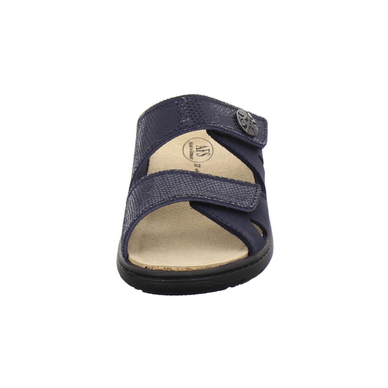 AFS-Schuhe Wechselfußbett, navy/reptil mit Made Pantolette 2808 Damen in für aus Germany Leder