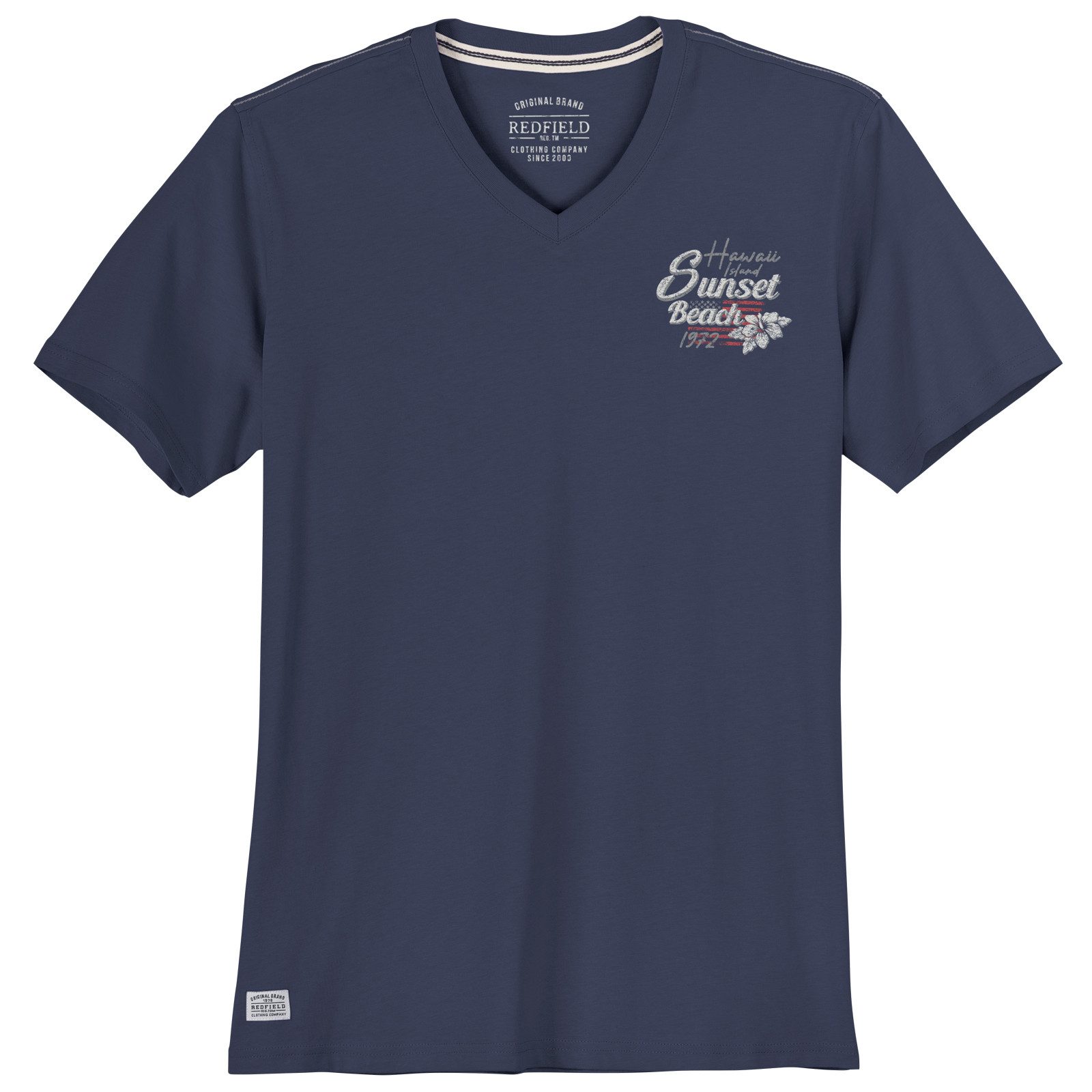 redfield Print-Shirt Redfield Übergrößen T-Shirt Print Sunset denimblau günstig online kaufen