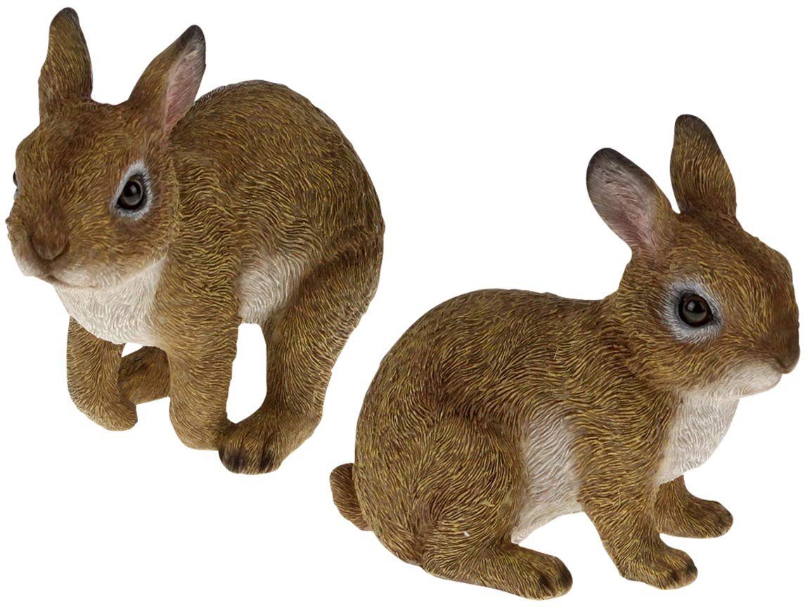 Bada Bing Dekofigur 2er Set Dekofigur Hasen aus Polyresin Kaninchen (2 St), Detailliert gearbeitet