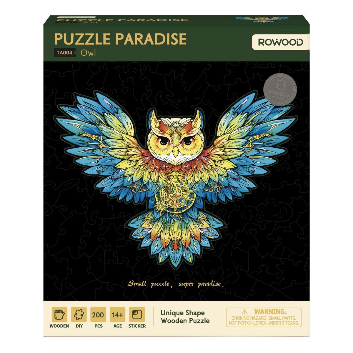 Rowood Konturenpuzzle 2D-Holz-Puzzle Eule, 200 Puzzleteile günstig online kaufen