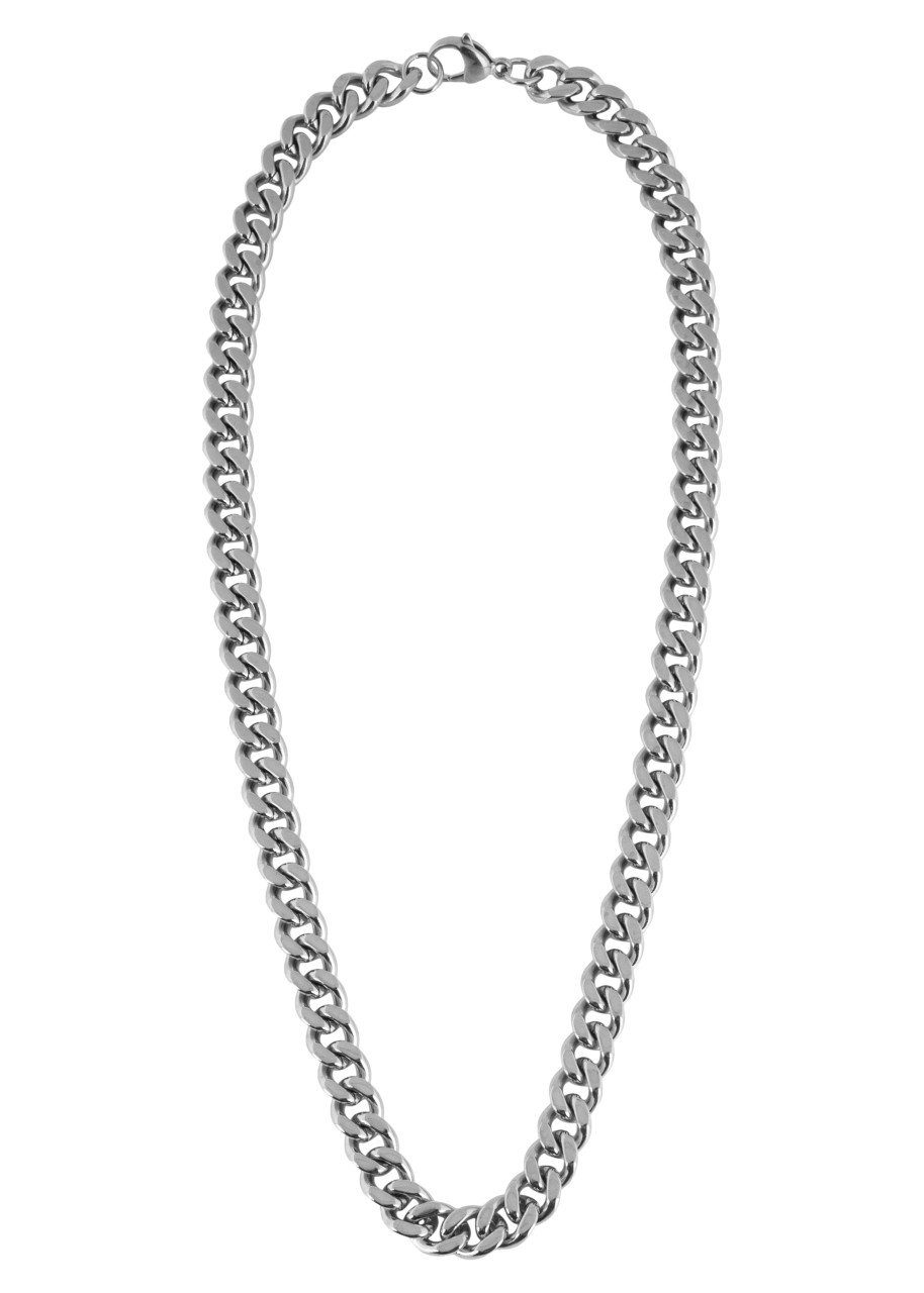 Akitsune Edelstahlkette Fibra Kette Silber - 9mm 40 cm // 15.74 in