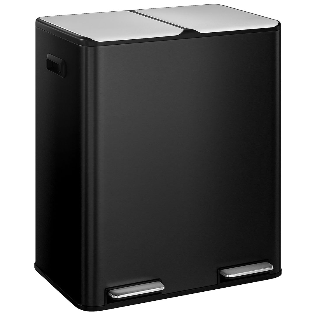 STEELSØN Mülleimer Elyron 2x30 Liter, Abfalleimer aus Edelstahl, mit Soft-Close-Funktion & Inneneimer