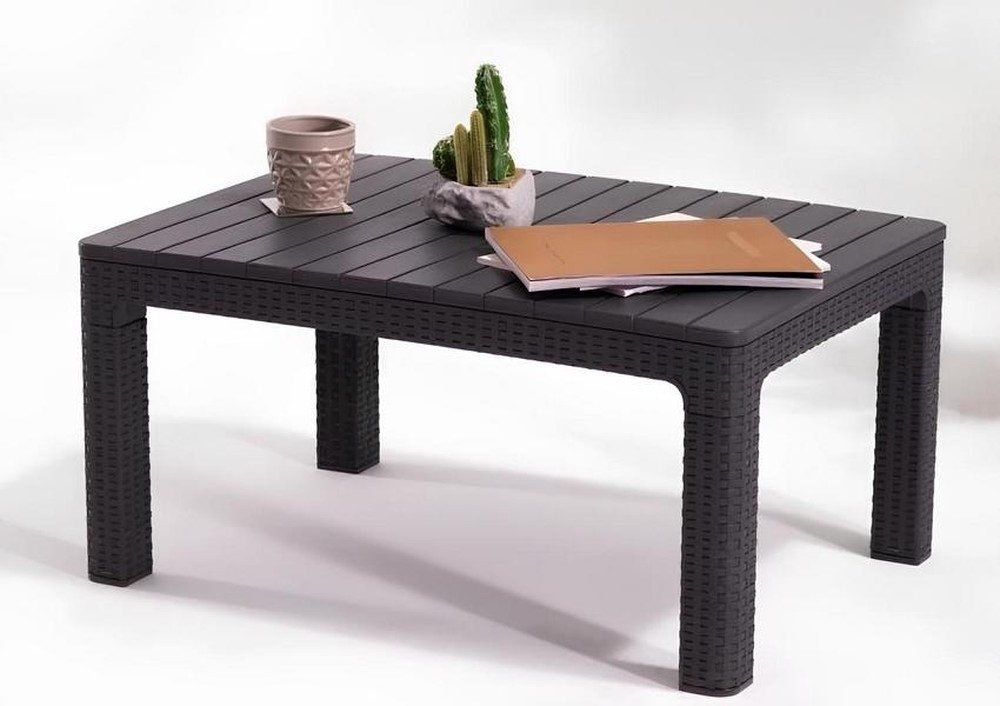 JVmoebel Gartentisch Schwarzer Couchtisch aus Polycarbonat von JVMoebel, wetterbeständig (1-St)