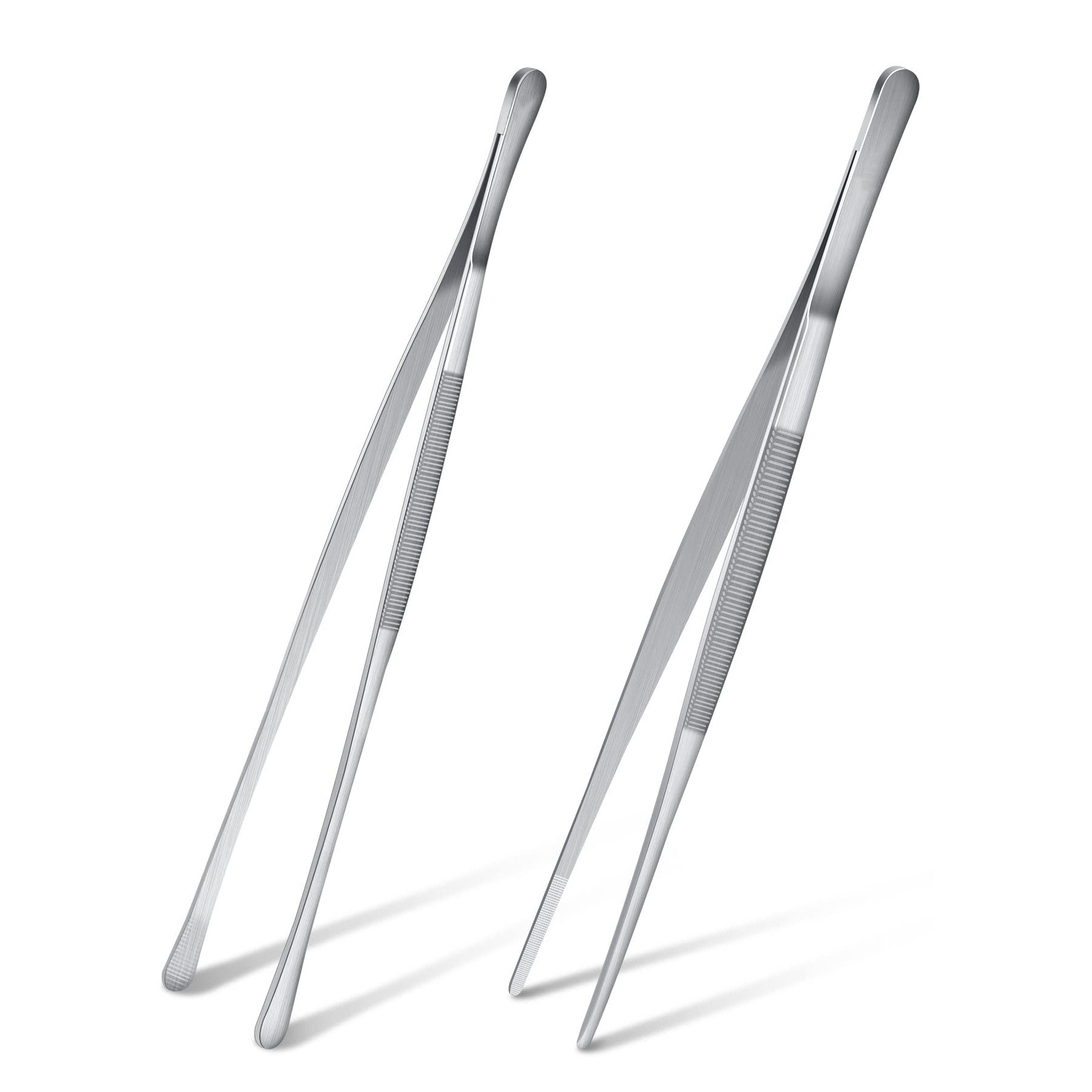 FOUORTUNATE-BEE Grillzange 2er Set Grillzange Edelstahl Lang 30CM Kitchen Kochpinzette, für Kochen Grillen und Backen