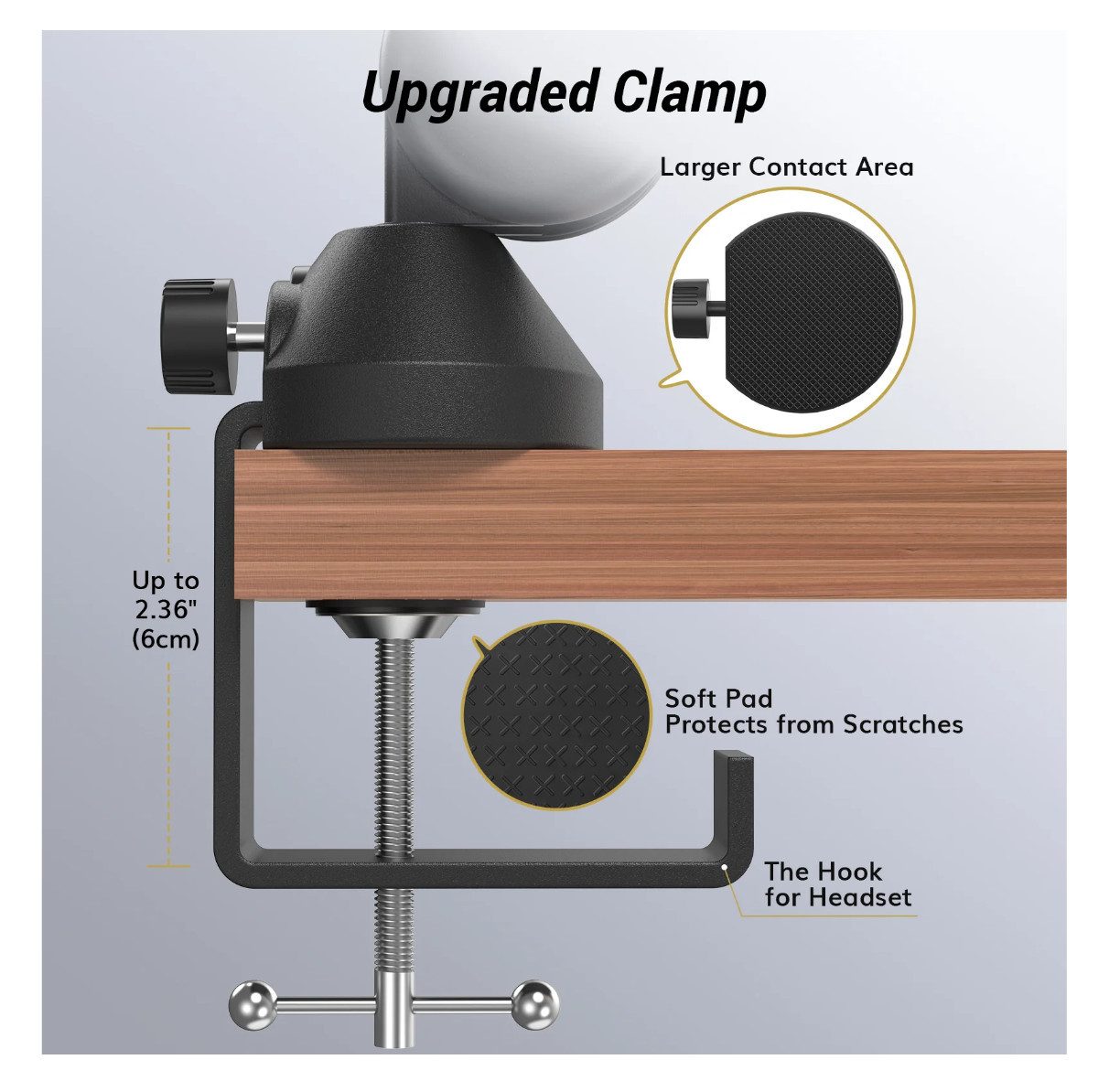 TONOR Mikrofon-Halterung TONOR T40 Mikrofonarm Tischhalterung bis 2kg mit Popfilter