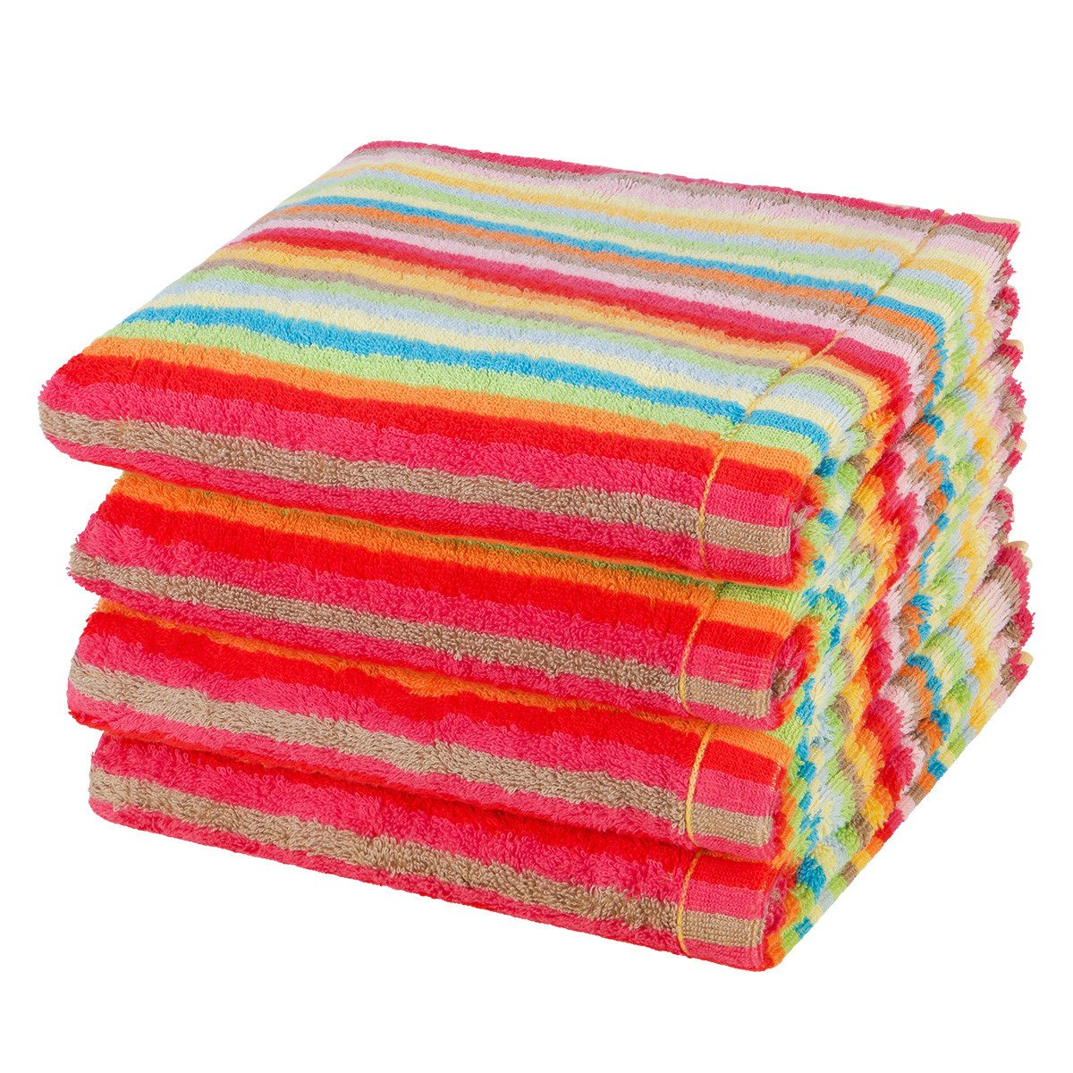 Cawö Handtuch Set Lifestyle, Walkfrottee (Spar-Set, 4-St), 4 X Handtuch im Set - Baumwolle - Saugstark - Weich und pflegeleicht