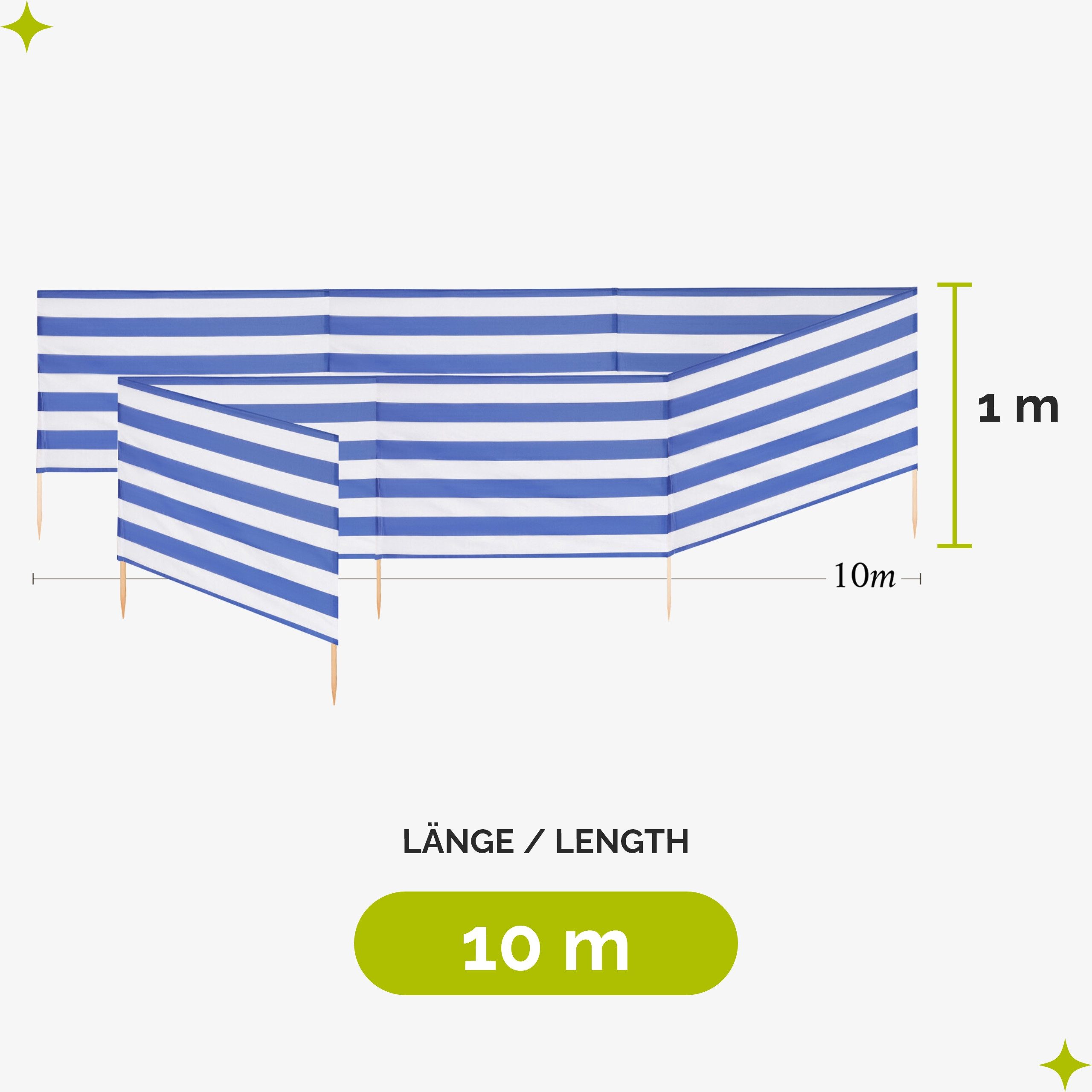 Garronda Windschutz Strand Sichtschutz 10m lang günstig online kaufen