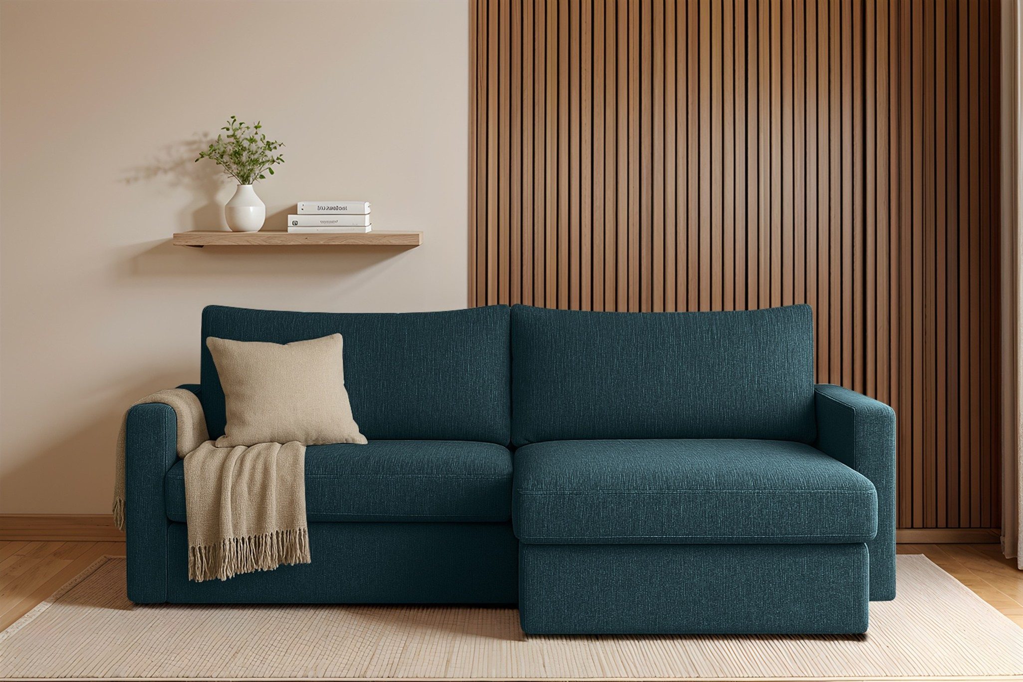 Fun Möbel Ecksofa Sofa mit Schlaffunktion FUN ESBEN in Stoff, inkl. 2 x Rückenkissen, Bettkasten, Rundumbezug