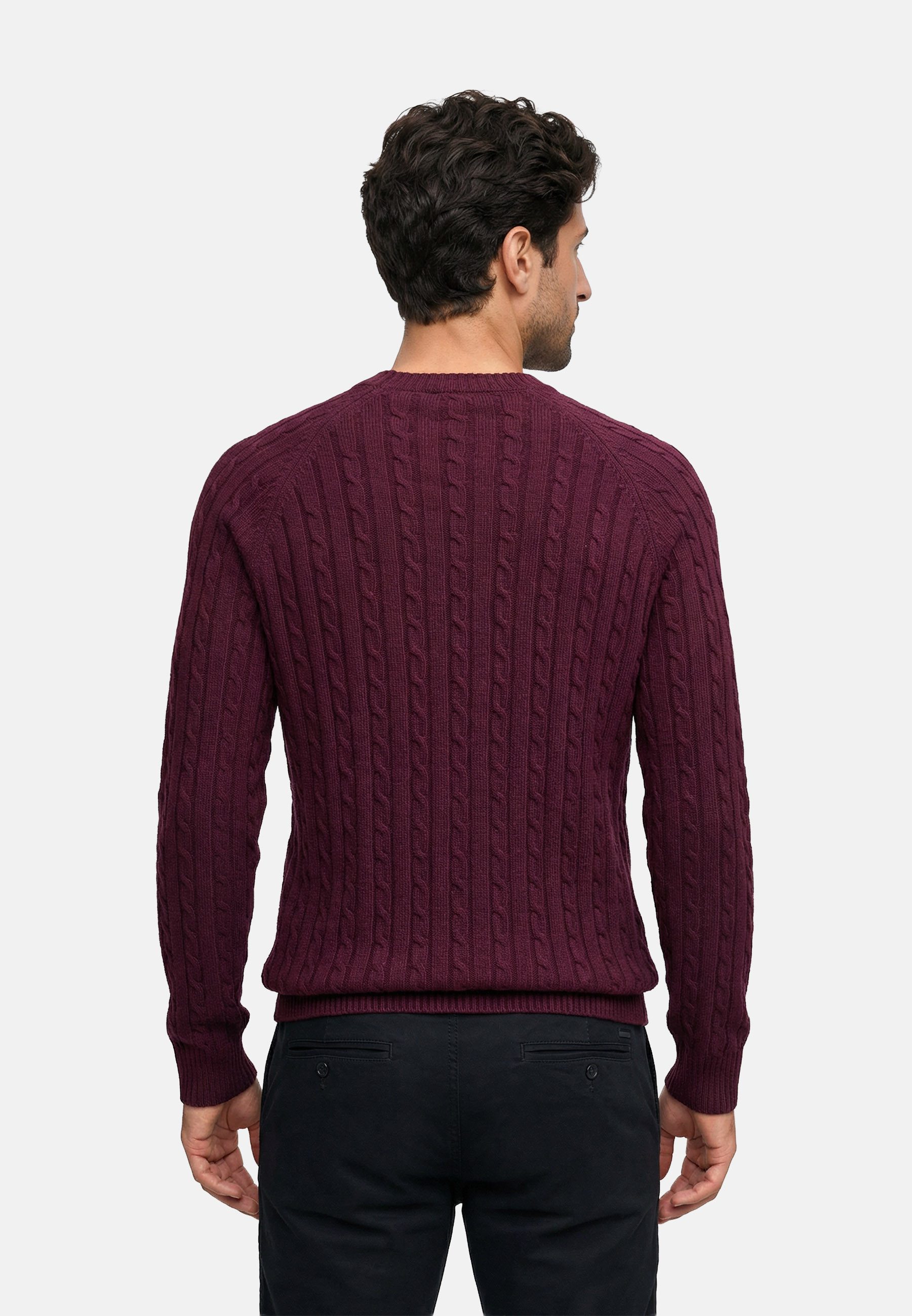 Kronstadt Strickpullover Herren KSFlynn Strickpullover Herrenpullover Strickpullover mit zeitlosem Zopfmuster
