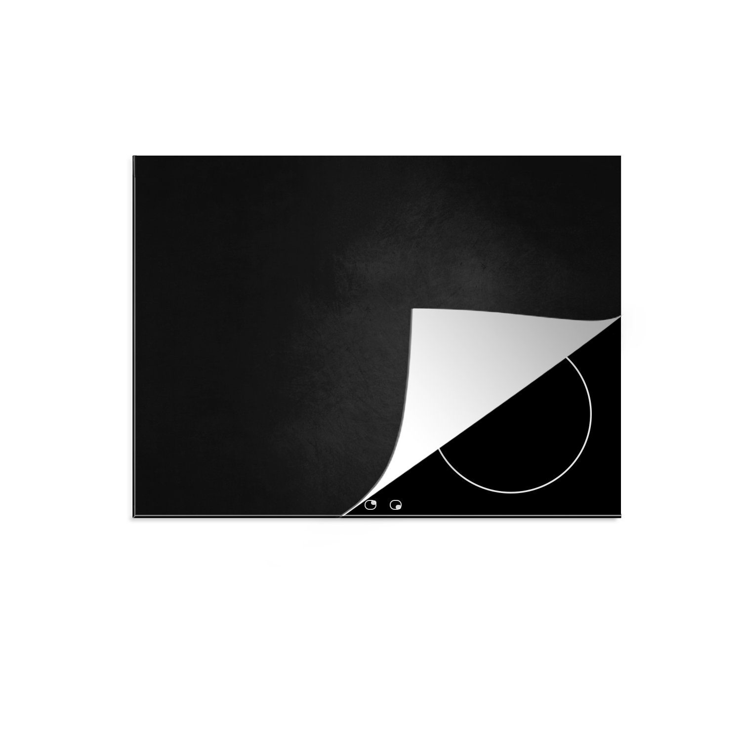 Beton Strukturiert - tlg), Herdblende-/Abdeckplatte nutzbar, - 60x52 - Mobile Schwarz Grau Ceranfeldabdeckung Industriell, Vinyl, (1 Arbeitsfläche - cm, MuchoWow
