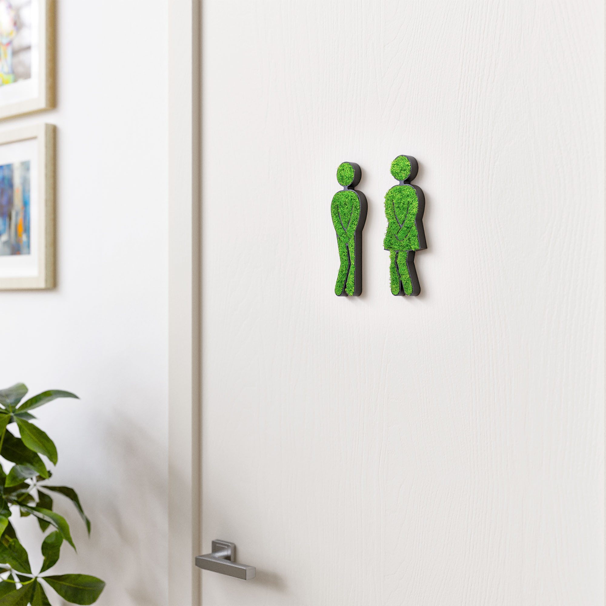 Mooswerk Wandhalterung MOOSWERK WC Moos Tür Schild Mann & Frau Lustig Deko Toilette