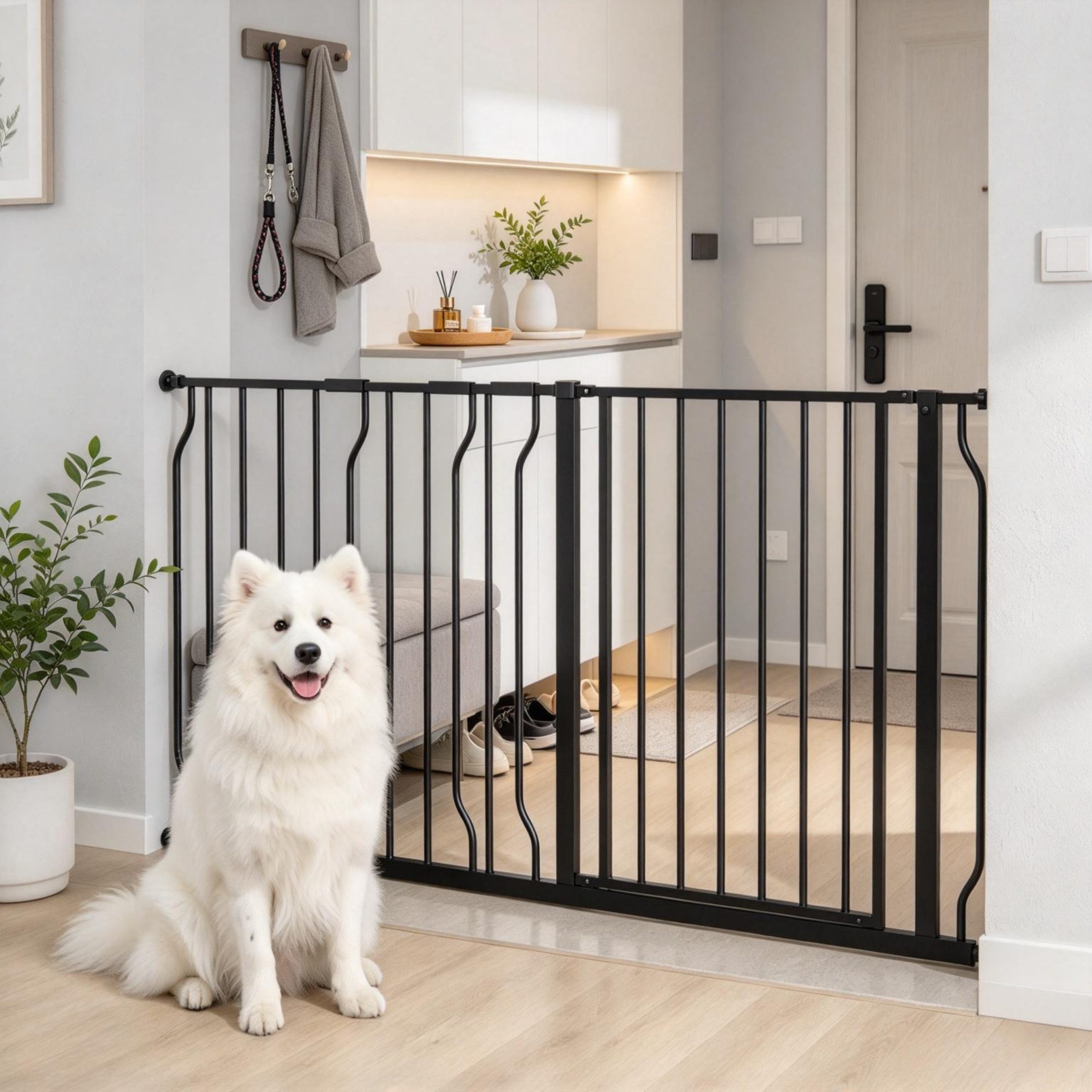Fine Life Pro Zaunriegel Verstellbares Haustier Sicherheitsgitter, Variable Länge, Tierbarriere für Haustiere