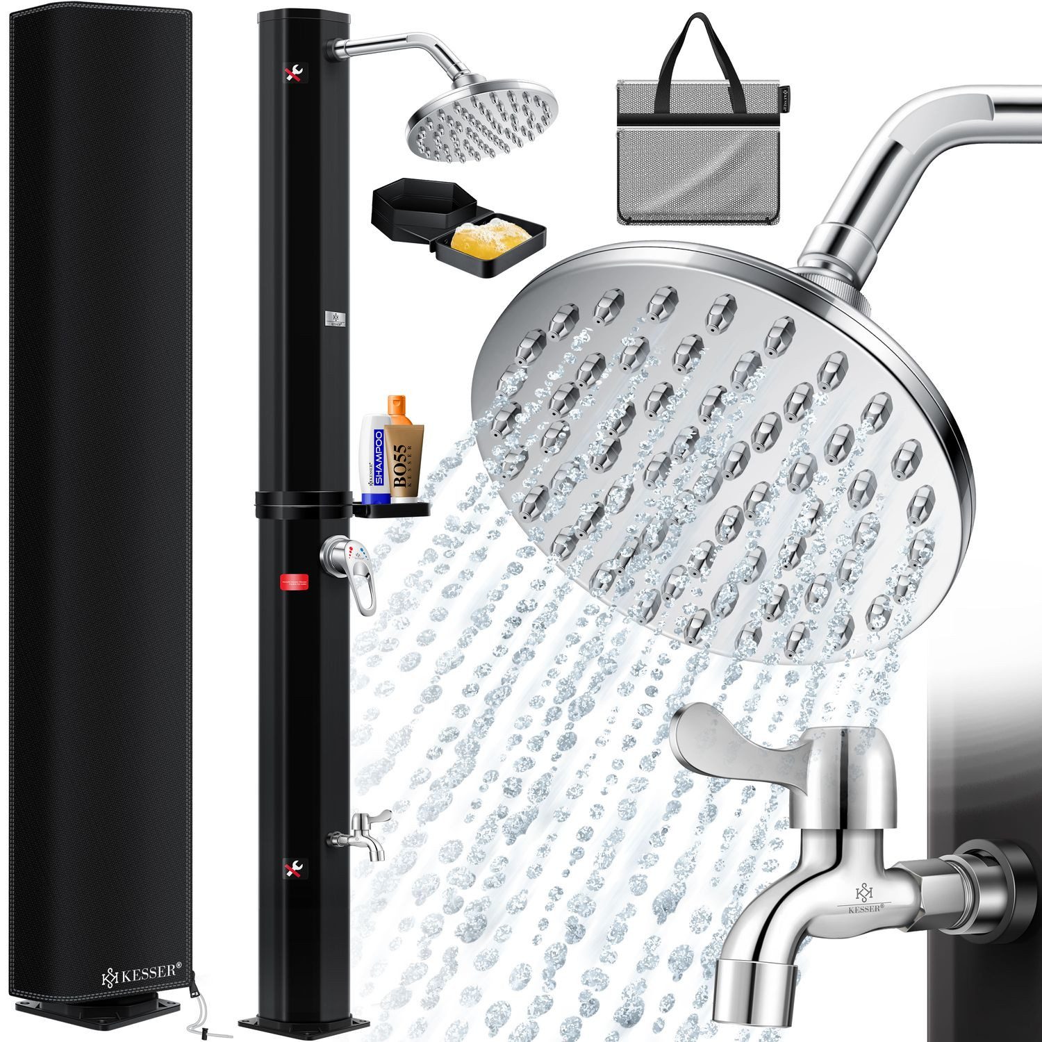 KESSER Solardusche, Solardusche 40- 60 Liter Solar Gartendusche warmes Wasser