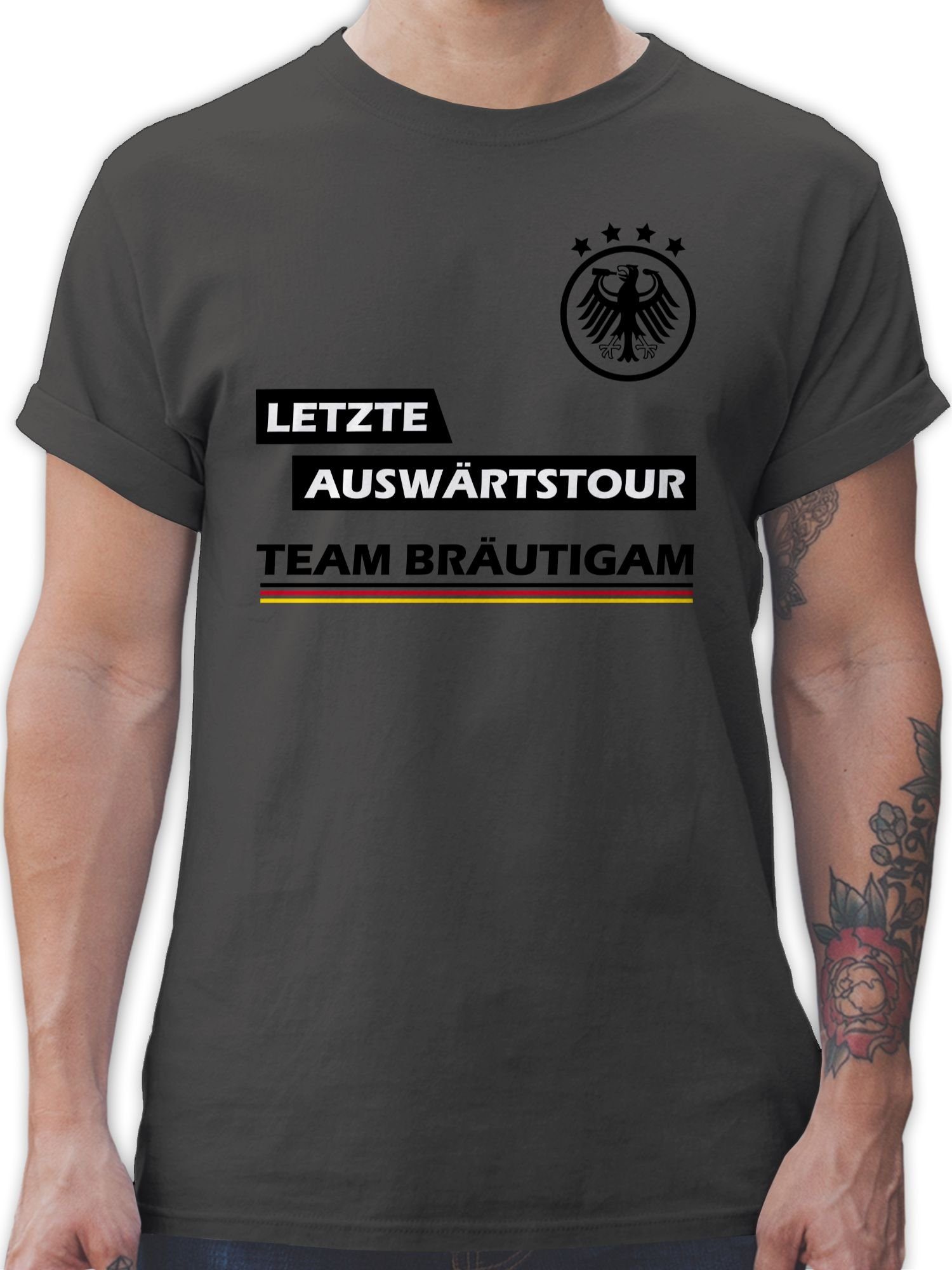 JGA Auswärtstour Team 2 T-Shirt Dunkelgrau Bräutigam Männer Letzte Shirtracer