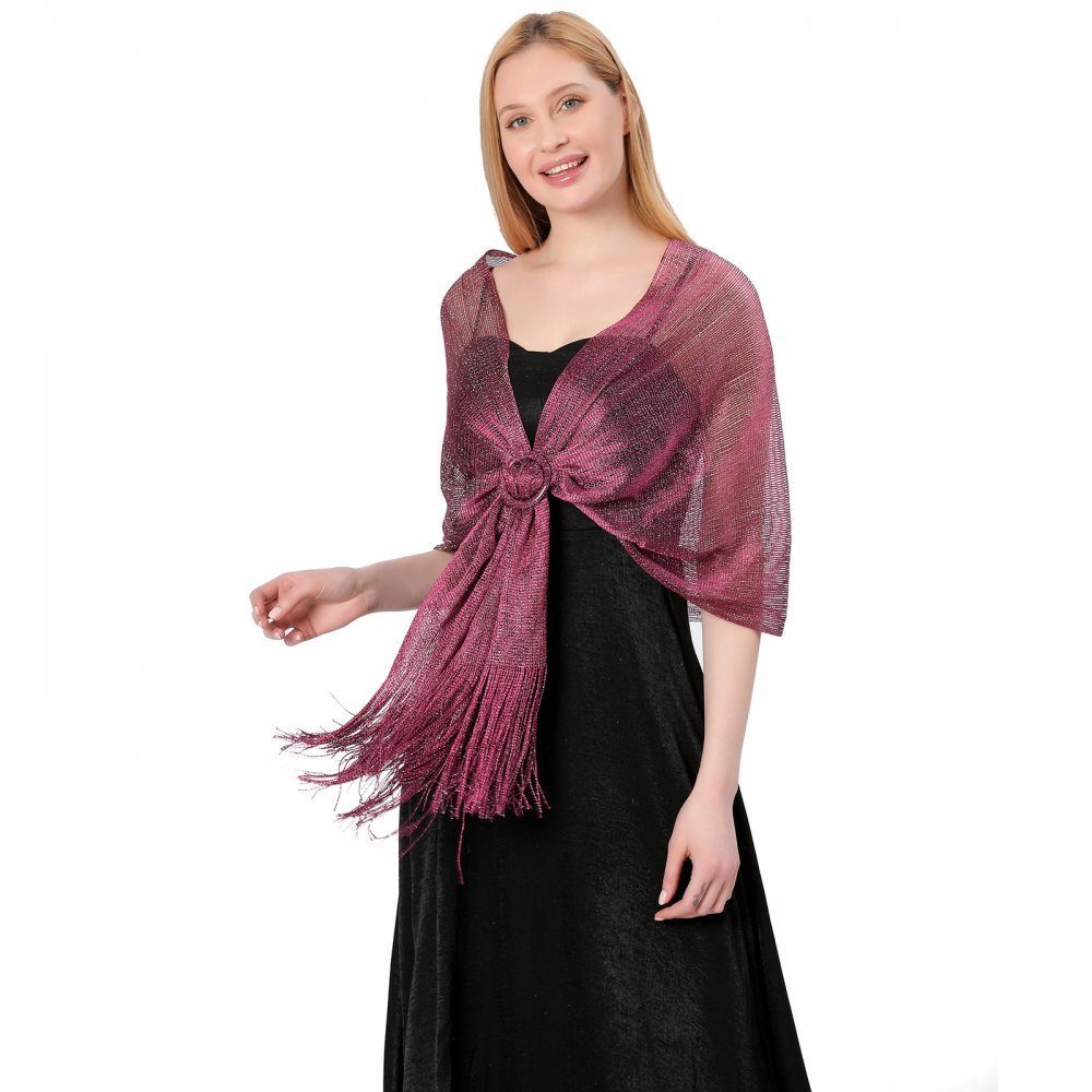 WaKuKa Schal Holiday metal buckle shawl suitable for sparkling evening parties Roselila