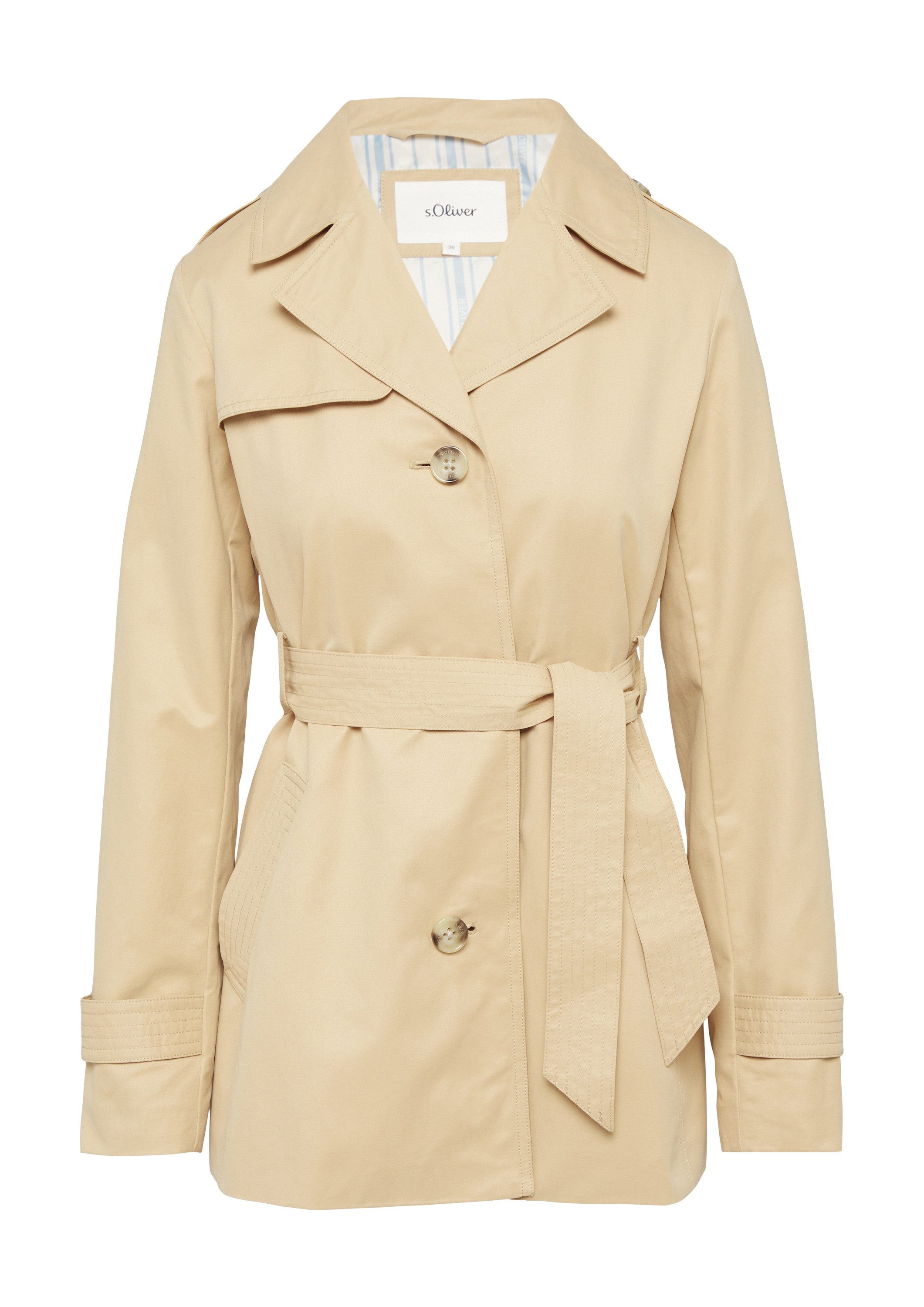 s.Oliver Funktionsjacke Outdoor-Jacke Kurzer Trench mit Gürtel günstig online kaufen