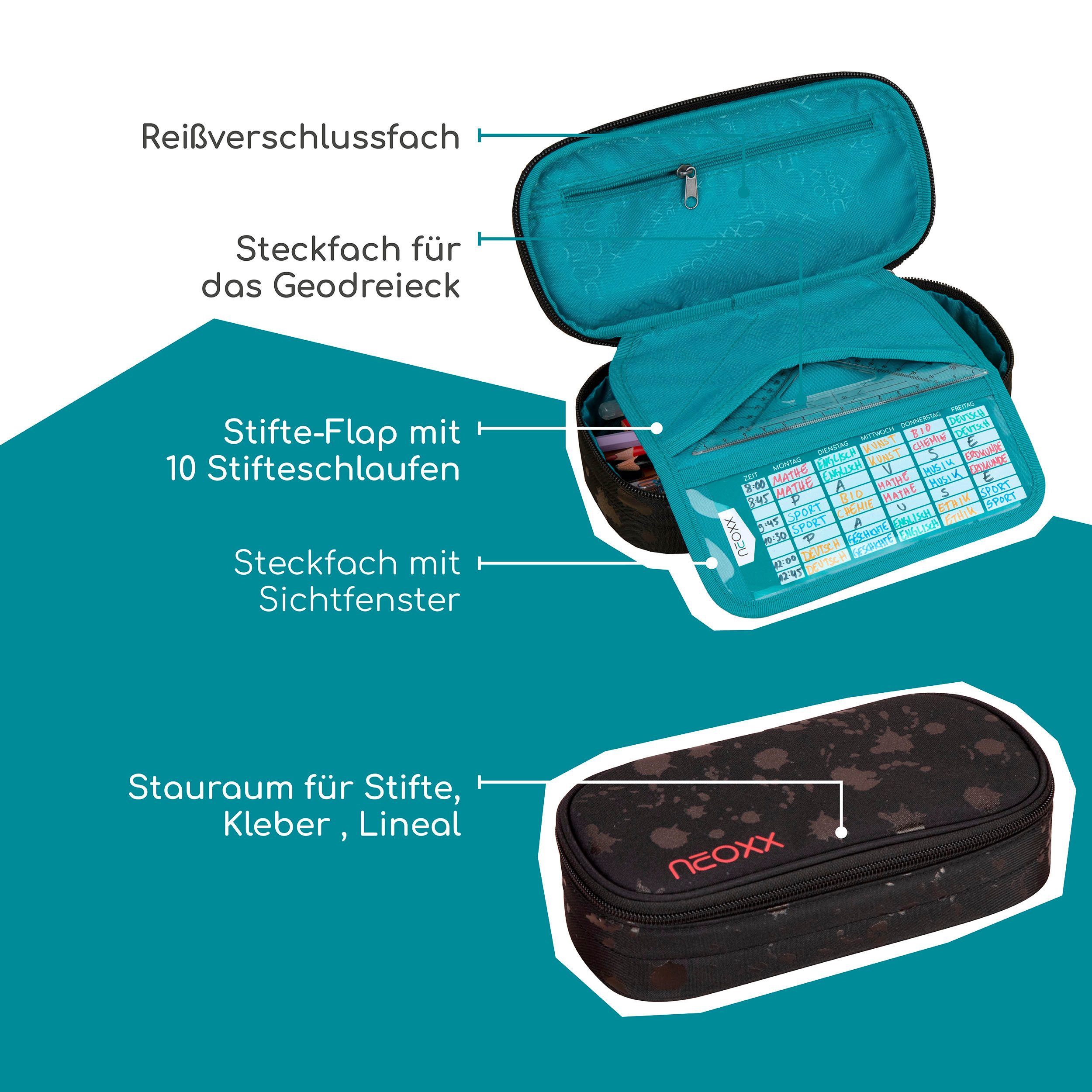 neoxx Schreibgeräteetui Schlamperbox, Jump, Splash Black, günstig online kaufen