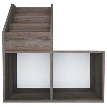 vidaXL Zeitungsständer Kinder-Bücherregal Grau Sonoma-Eiche 71x30x78,5cm Holzwerkstoff (1 St)