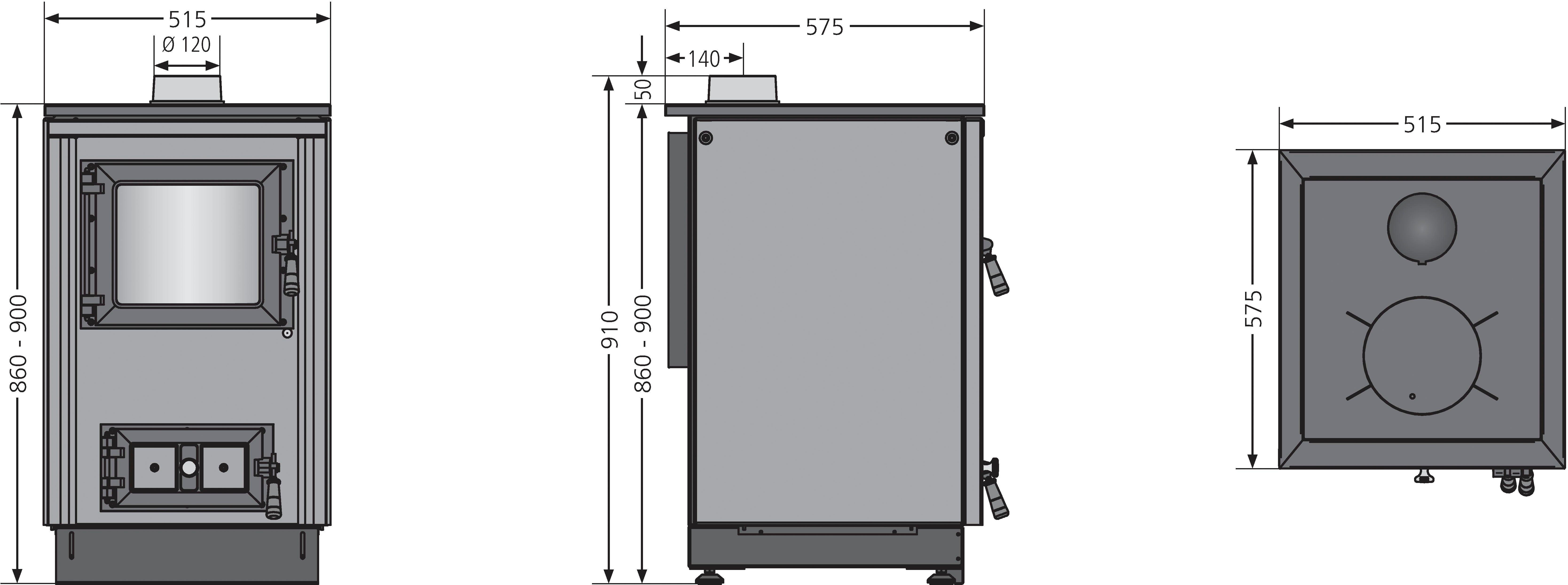 JUSTUS Festbrennstoffherd Rustico-50 2.0, 7 kW, Zeitbrand günstig online kaufen