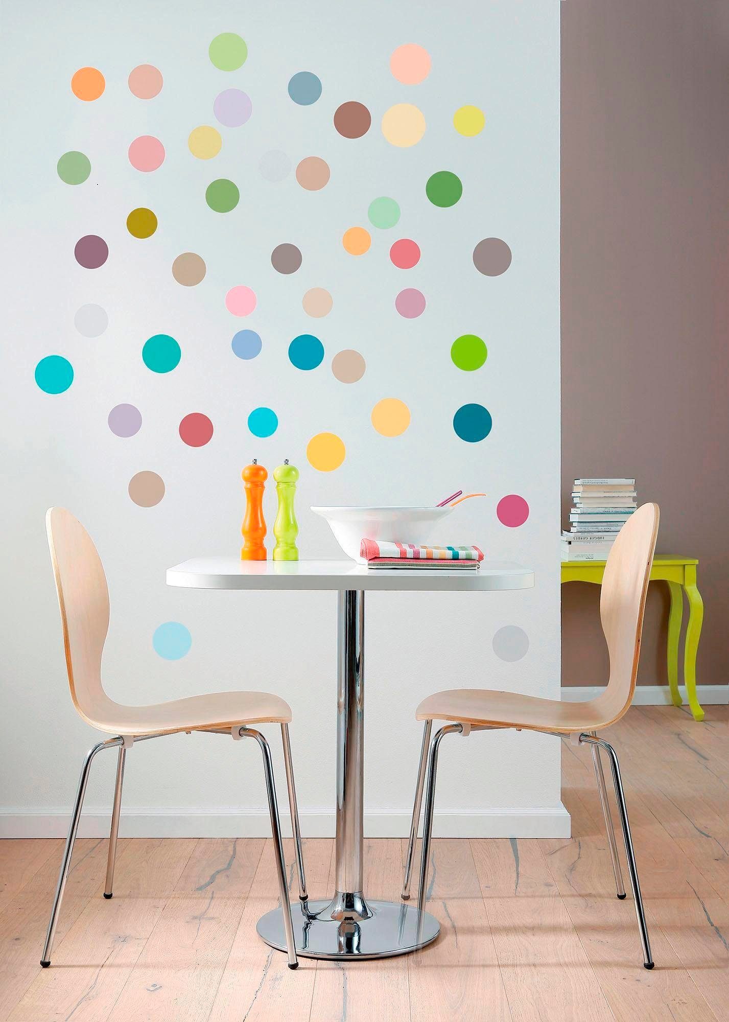 Komar Wandtattoo Dots - Größe 50 x 70 cm, selbstklebend, Wandsticker