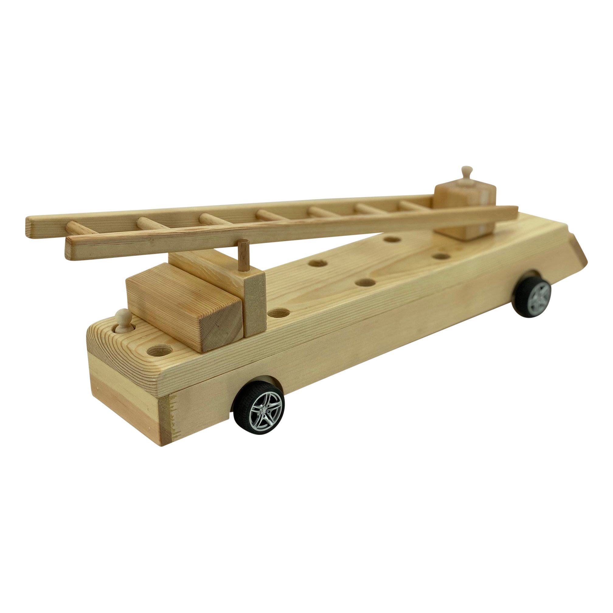 Sweety-Toys Spielzeug-Auto Sweety Toys 12398 Feuerwehrauto aus Holz mit Verstellbarer Leiter