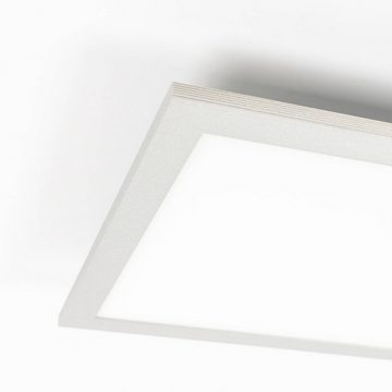 Lindby LED Deckenleuchte Livel, dimmbar, LED-Leuchtmittel fest verbaut, Farbwechsel warmweiß / tageslicht, Modern, PMMA, Aluminium, weiß, silber, 1 flammig, inkl.