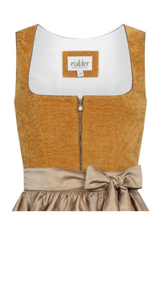 Nübler Trachtenkleid Midi Dirndl Kira in Gelb von Nübler - Rocklänge 65 cm