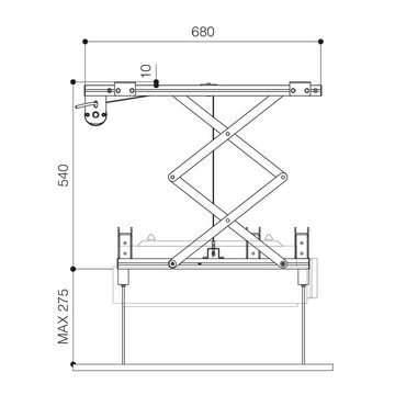 Celexon Deckenlift PL500 HC Plus Beamer-Deckenhalterung, (Tragfähigkeit bis 30 kg, 54cm Hub)