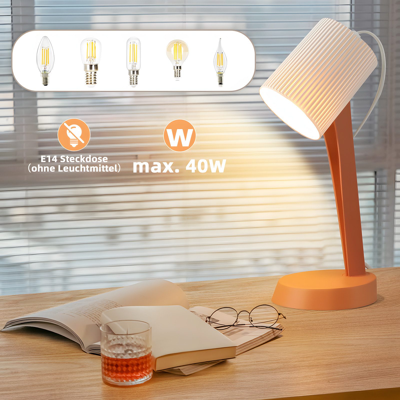 ZMH Tischleuchte Modern Landhausstil Tischlampe mit günstig online kaufen