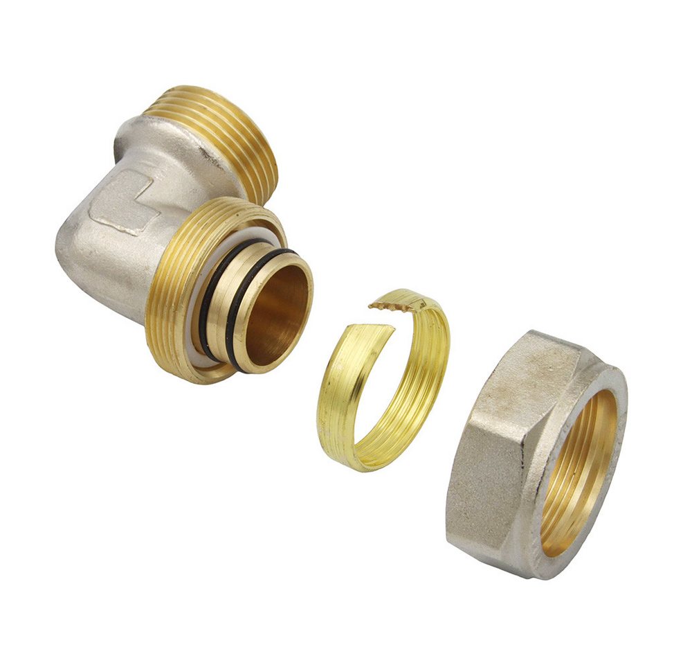 Thumbnail - PipeTec Deutschland Gewindefitting Klemmring Schraubfitting Winkel 32x3 90° - 1 Zoll Aussengewinde
