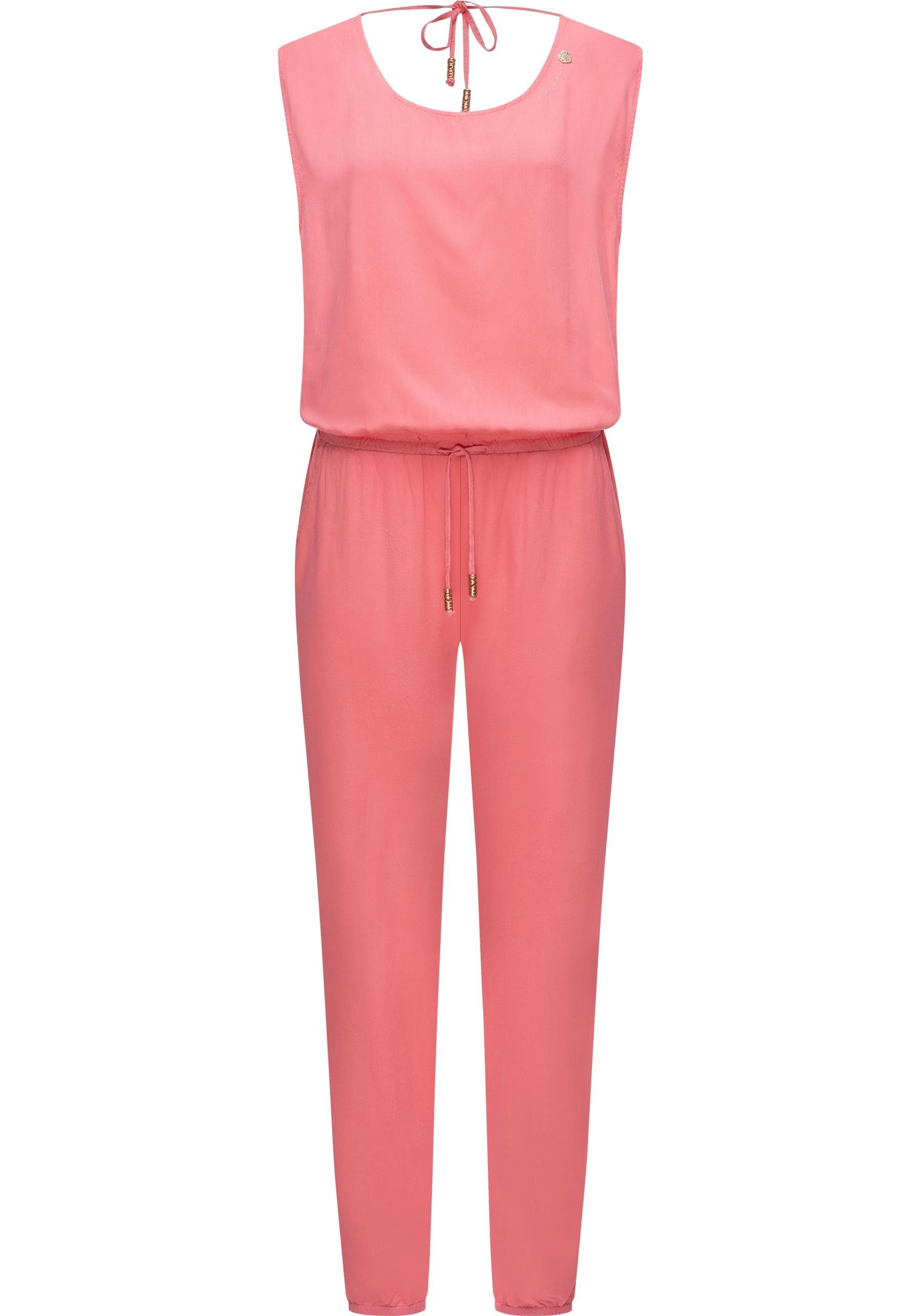 Overall langer Bindeband schicker, koralle Ragwear Jumpsuit Damen mit Noveel