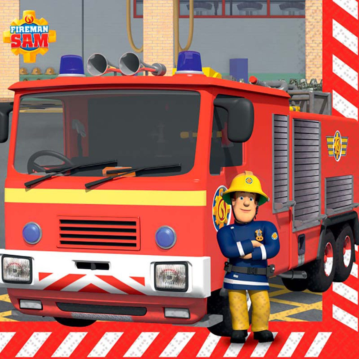 Amscan Hängedekoration 'Feuerwehrmann Sam', Servietten 16Stk./33x33cm