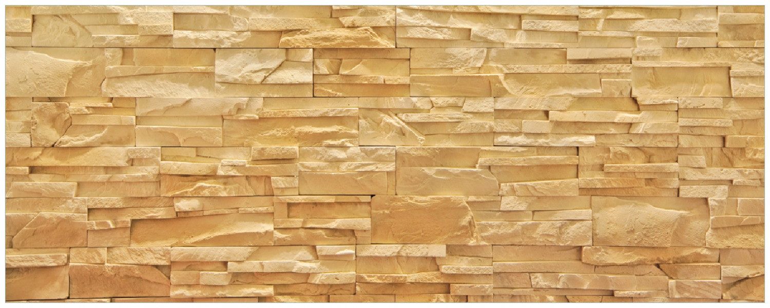Wallario Memoboard Steinwand gelb-orange