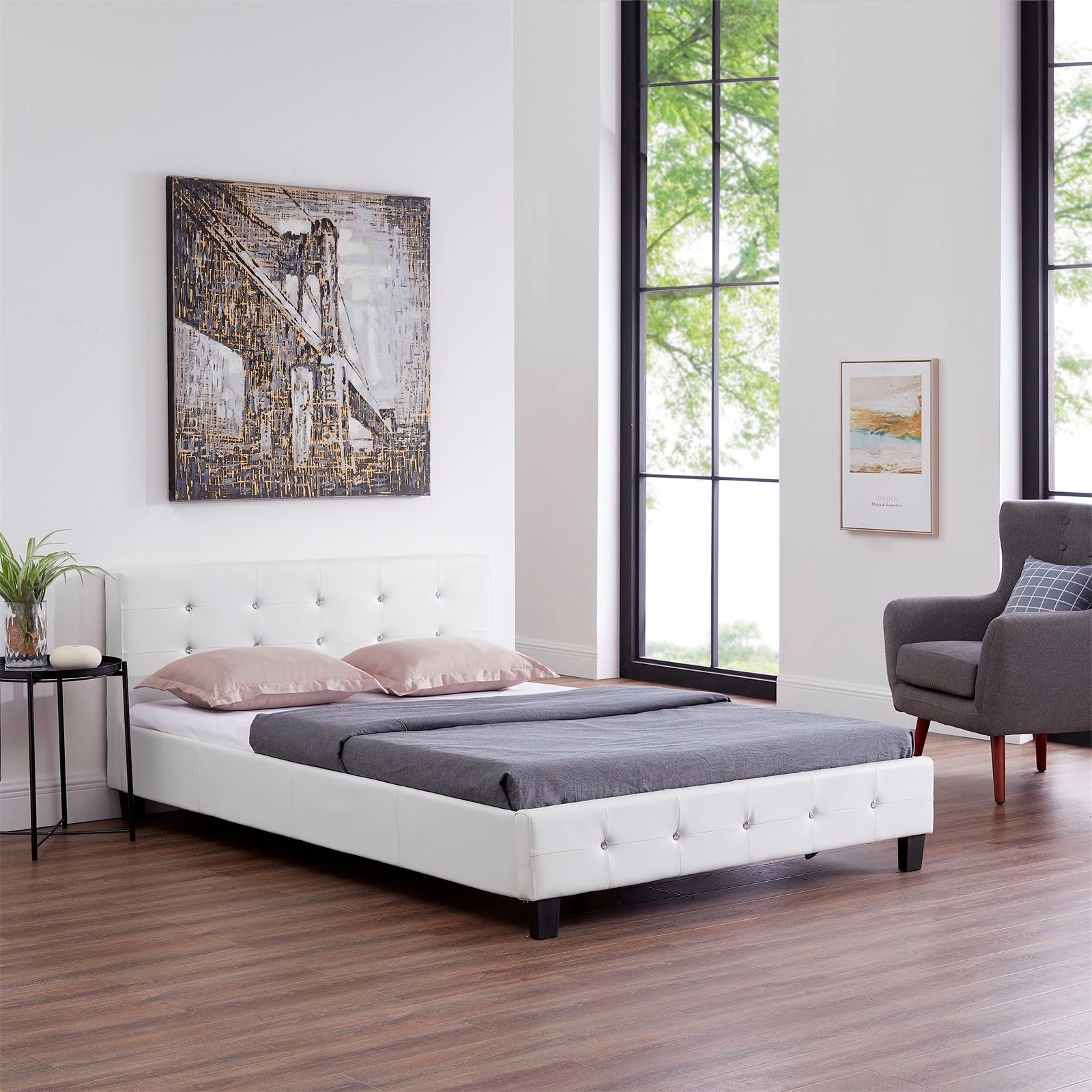 CARO-Möbel Polsterbett KINGSTON, Polsterbett Doppelbett Bettgestell Design günstig online kaufen