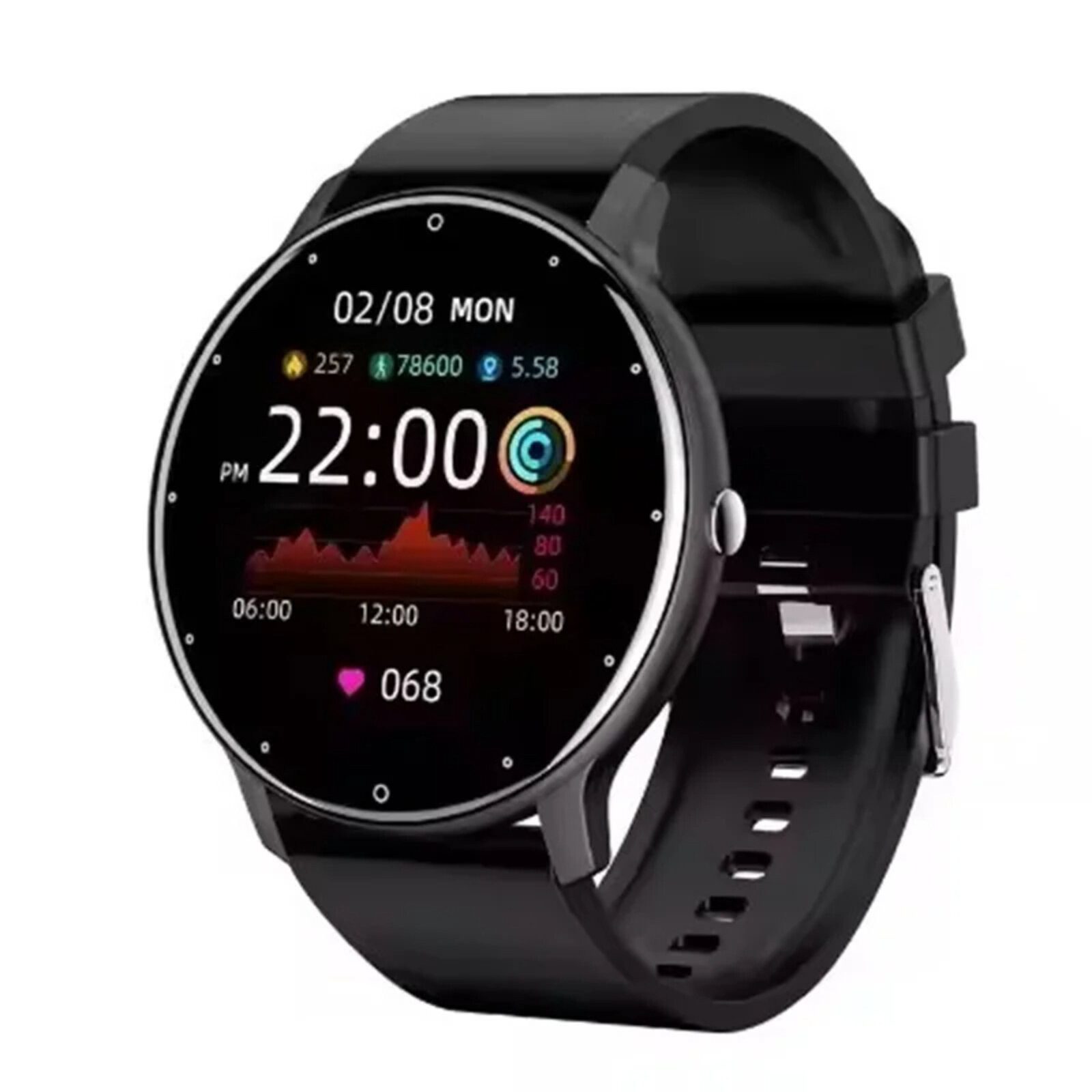 Nagham Ghazal Aswad Smartwatch Bluetooth Anruf 1,28 Zoll AI Stimme Sport 2025 Smartwatch (4,6cm cm)