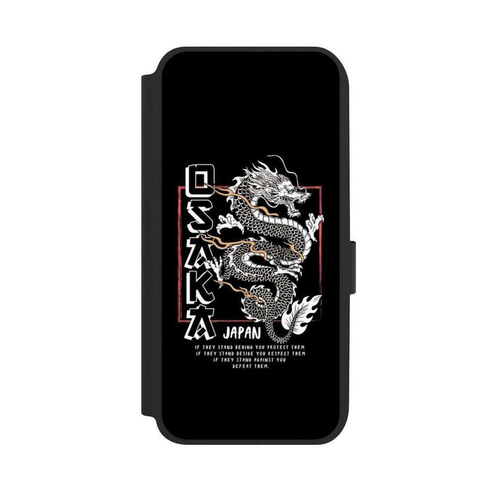 NIVOCASE Handyhülle Japan Drache Meer Osaka Dragon, Samsung Galaxy A14 5G Klapphülle Handyhülle aus Kunst Leder