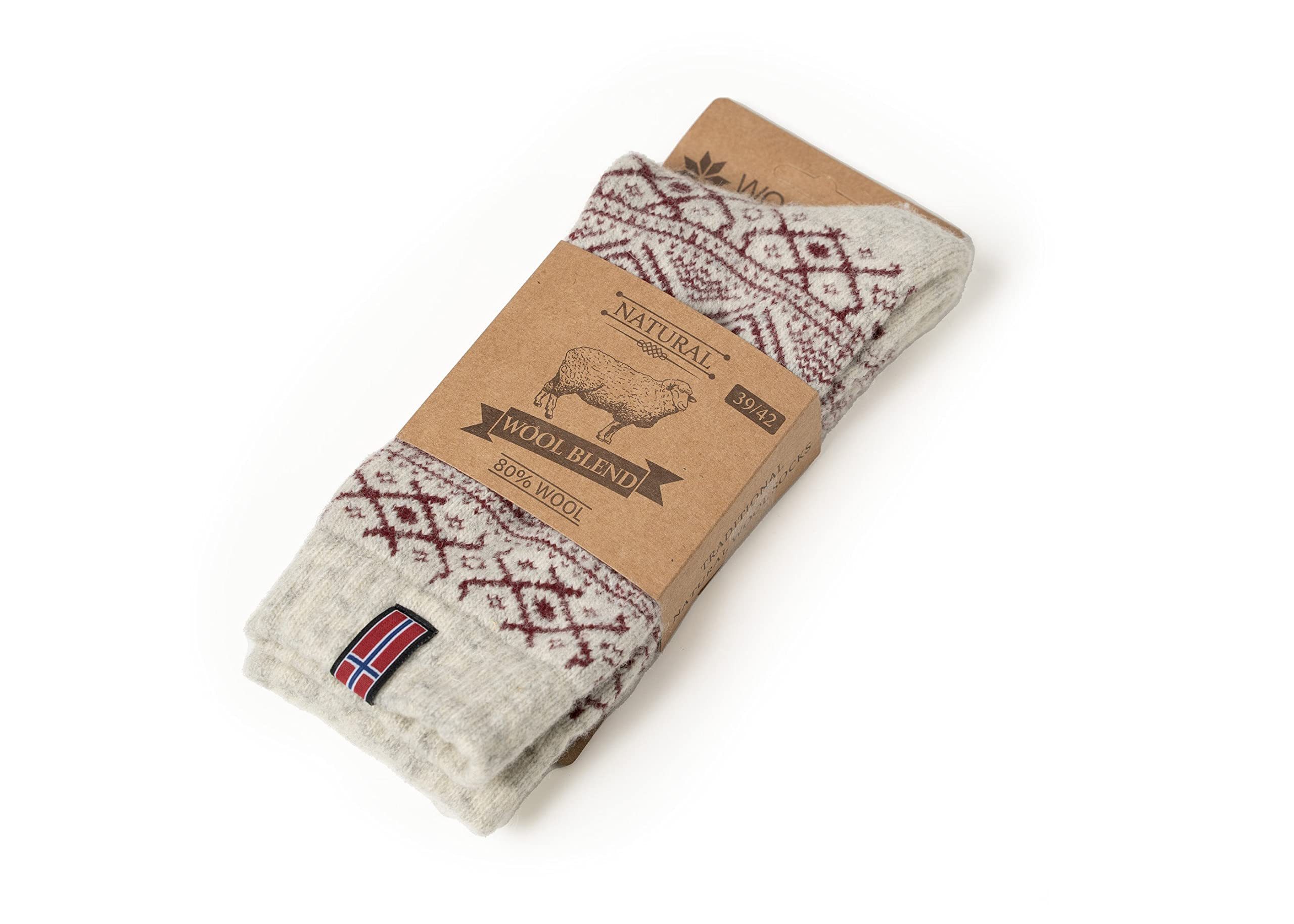 HomeOfSocks Norwegersocken 80% Wollsocken Norwegen Flagge Dicke Socken Hyggelig Warm 80% Wollanteil Norwegischem Design