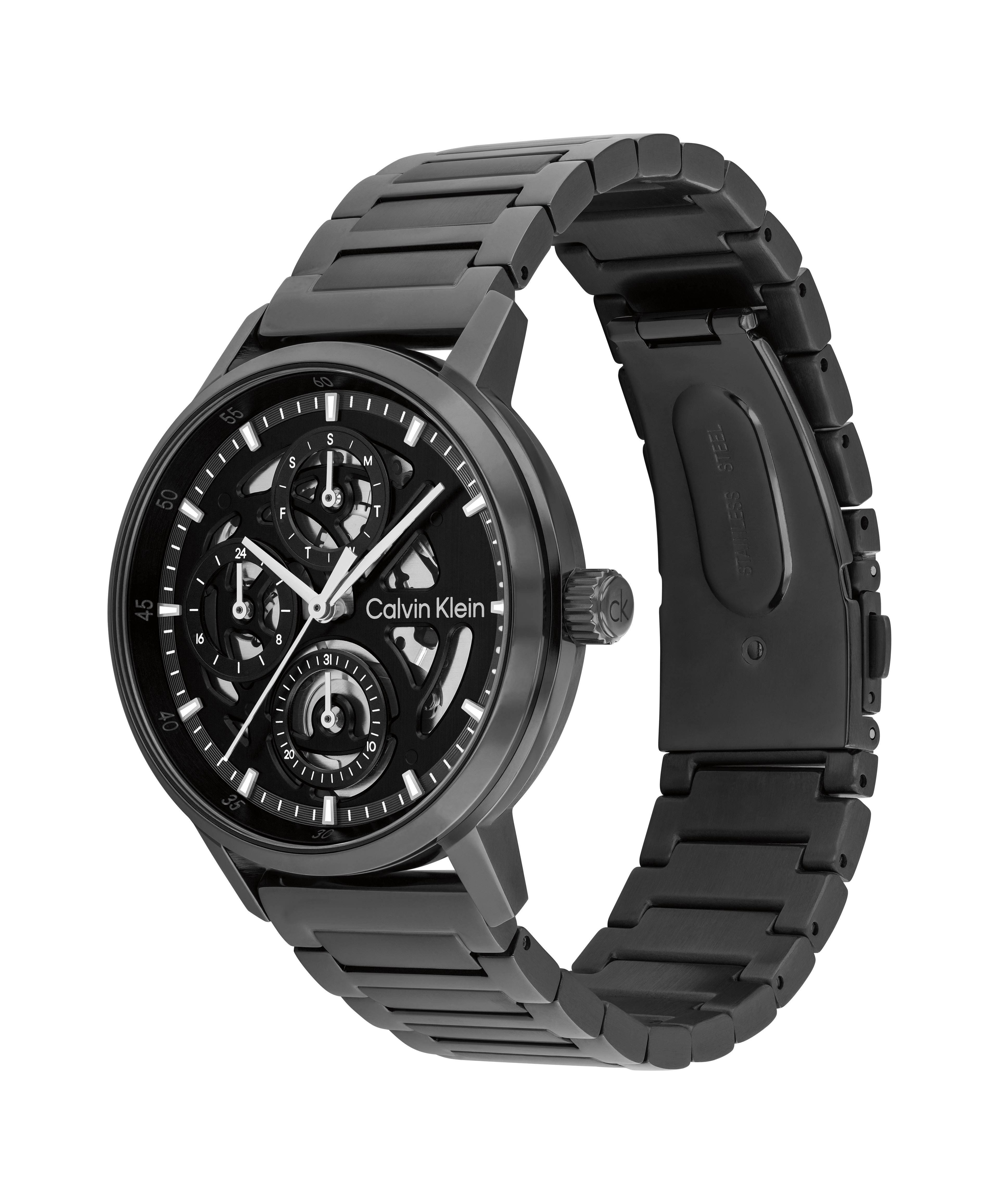 Calvin Klein Multifunktionsuhr GAUGE 25200563, Quarzuhr, Armbanduhr, Herrenuhr, Edelstahlarmband, analog
