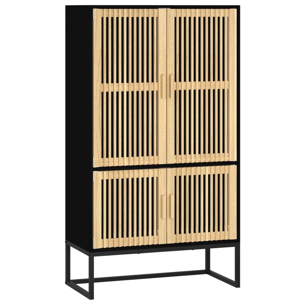 vidaXL Highboard NA Kommode Highboard Schwarz 70x35x125 cm Spanplatte für Wohnzimmer