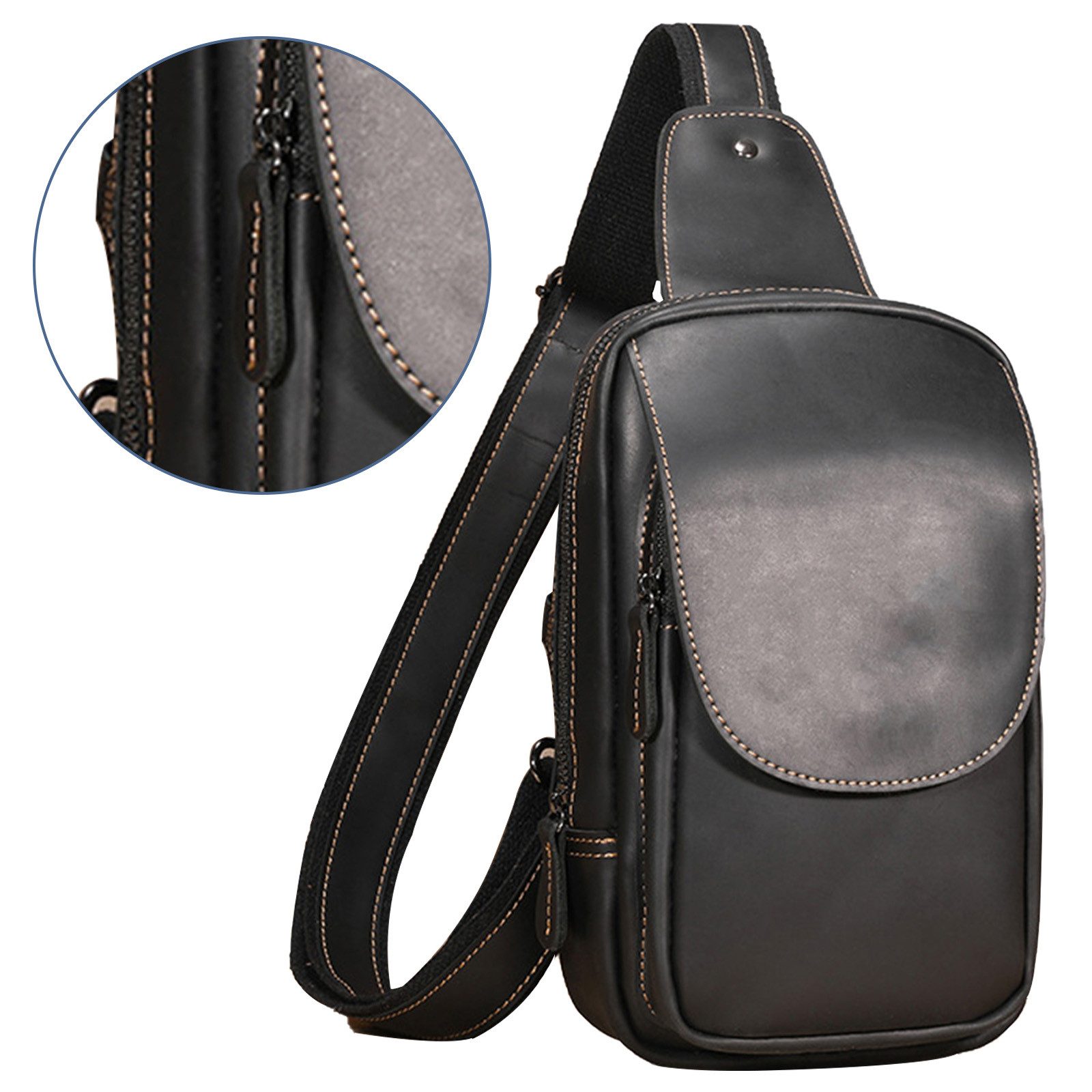 Schultertasche Brusttasche Kunstleder Handytasche Rucksack Sling Bag