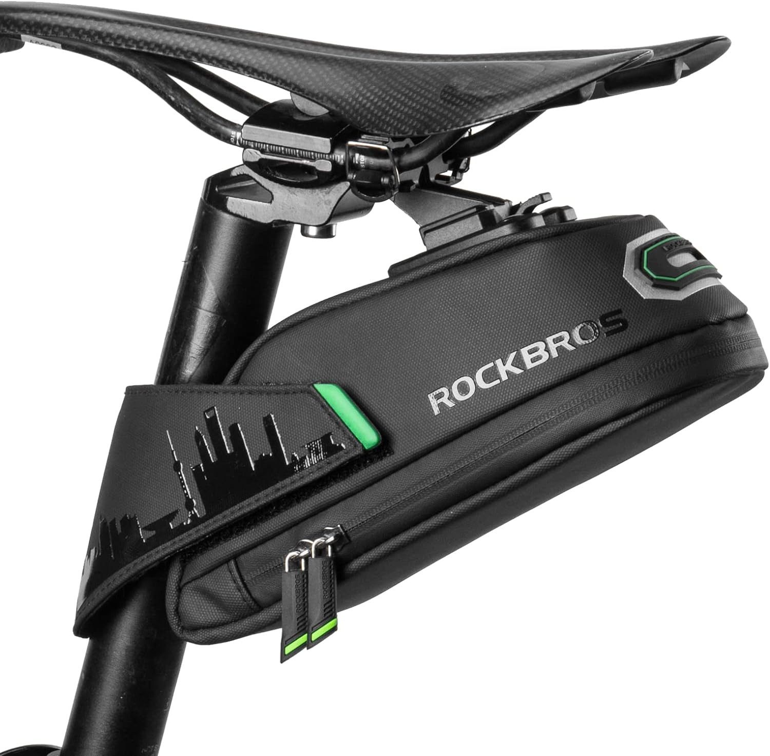 ROCKBROS Satteltasche Fahrradtasche für MTB Rennrad, 1L/ 1,5L (1-tlg), Wasserdicht Stoßfest Sitztasche mit Rücklichthalter