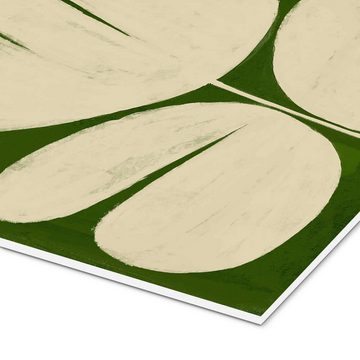 Posterlounge Forex-Bild ATELIER M, Große weiße Blume auf Grün, Wohnzimmer Modern Malerei