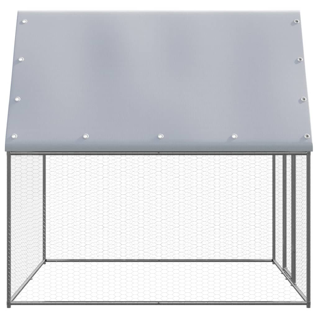 vidaXL Voliere 2 x 2 x 2 m Hühnerkäfig Silbern und Grau 2x2x2 m Verzinkter Stahl